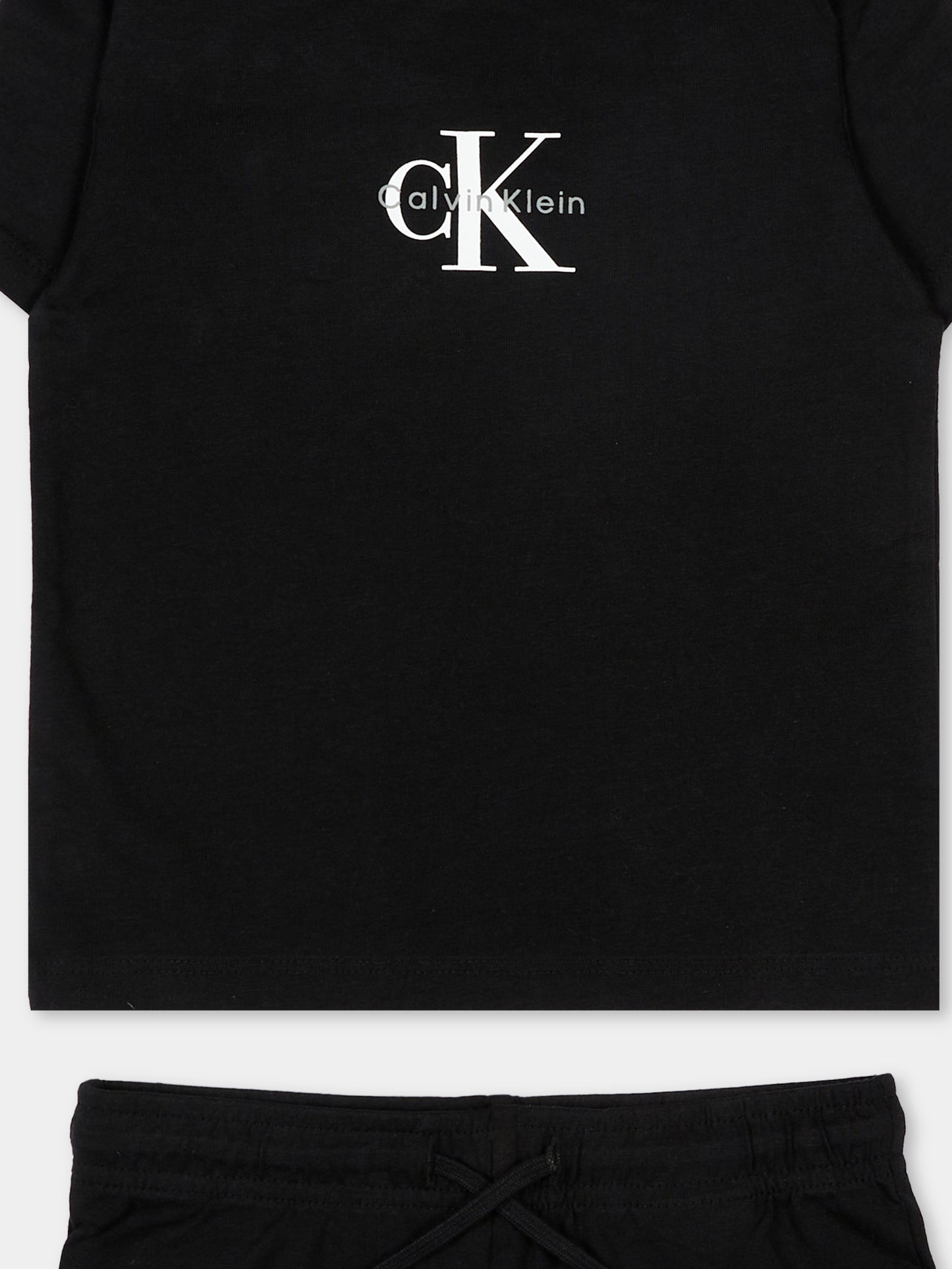 Completo sportivo nero per neonati con logo,Calvin Klein Kids,LVCKSJI09B BEH