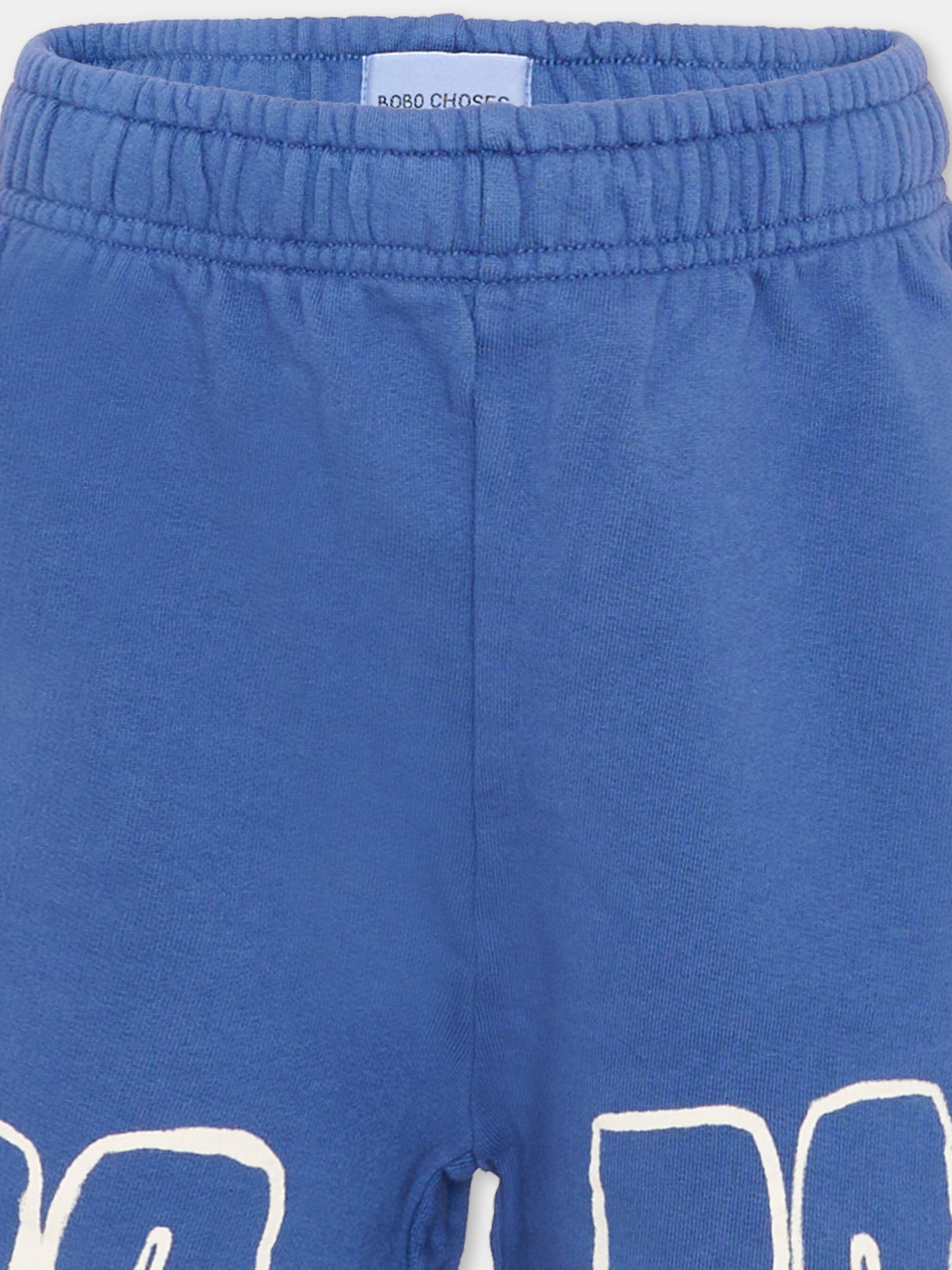 Shorts sportivi blu per bambini con logo,Bobo Choses,B126AC144