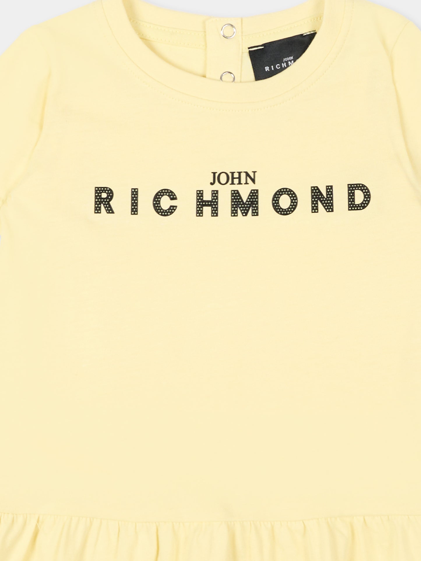 Vestito giallo per neonata con logo,Richmond,RIP26034VE YELLOW WAX