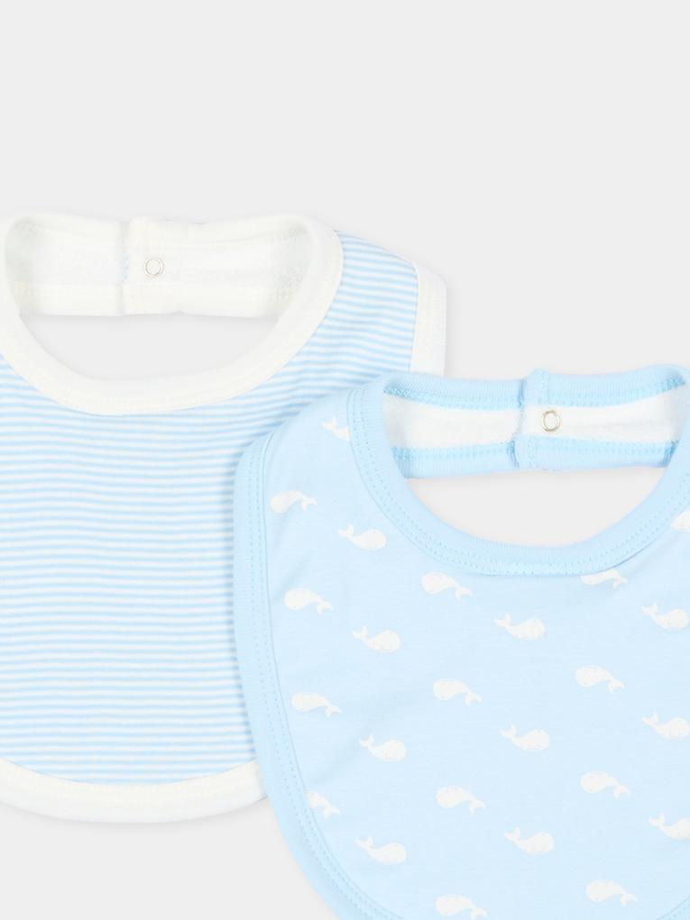 Bavaglini celesti per neonato con balene,Petit Bateau,A0FFQ VARIANTE 1 01
