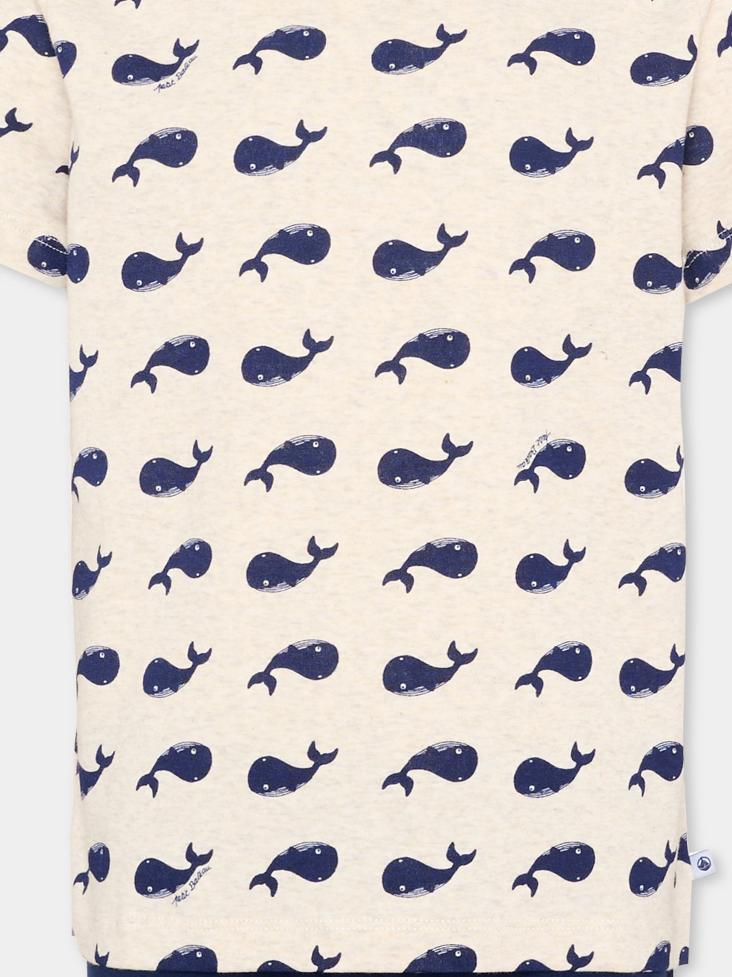 Pigiama blu per bambino con balene,Petit Bateau,A0EF1 MEDIEVAL/MULTICO 01