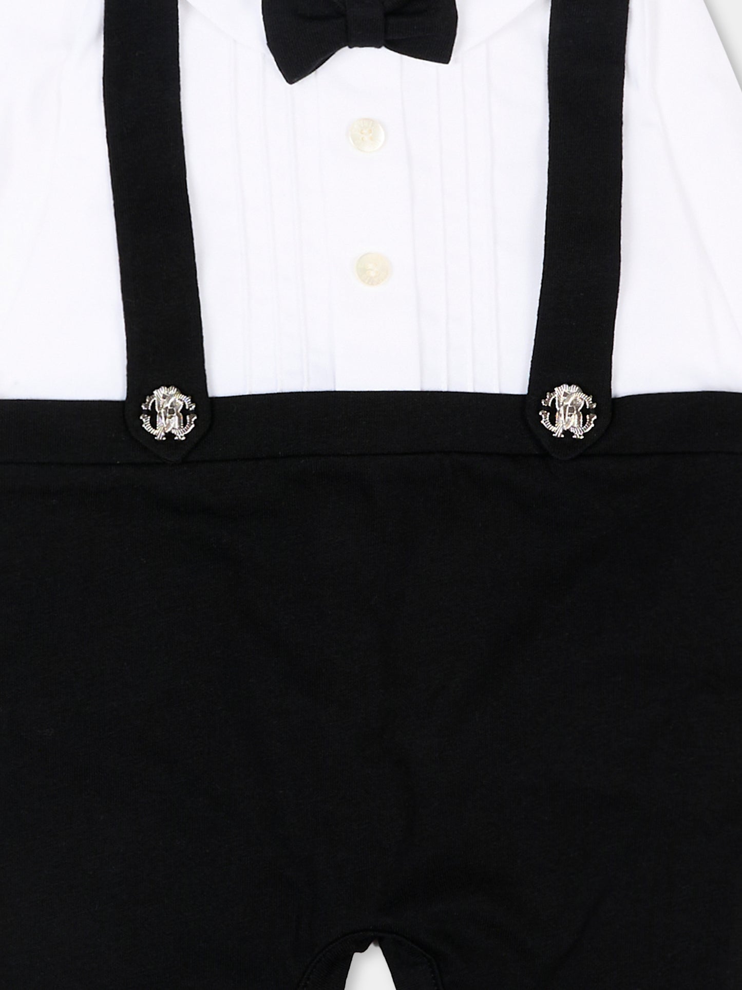 Tutina nera per neonato con papillon,Roberto Cavalli Kids,CLP26013TU BLACK