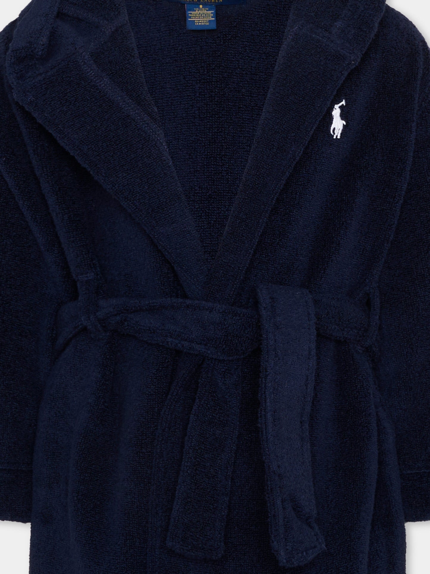 Accappatoio blu per bambino con Polo Pony,Ralph Lauren Kids,8P0188 BK9
