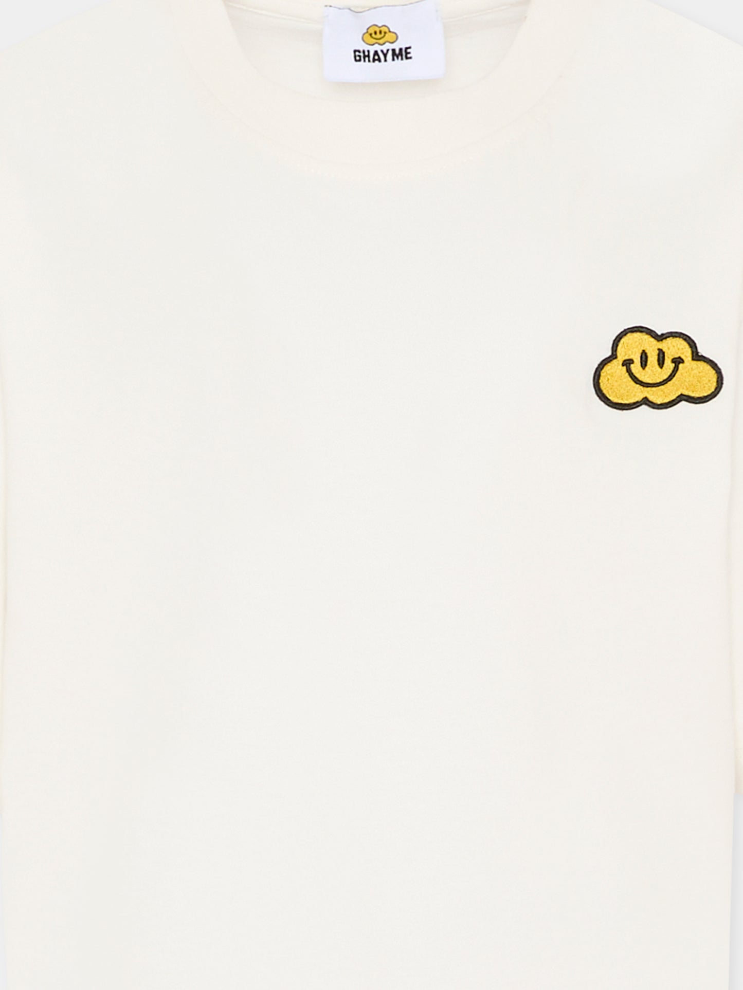 T-shirt bianca per bambini con nuvola gialla,Ghayme,F5GAJUTH006 002
