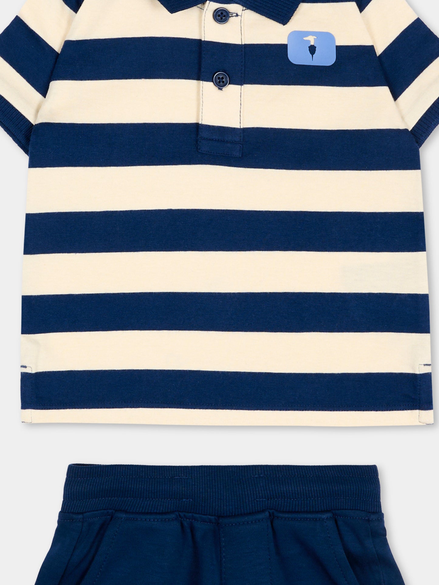 Completo sportivo blu a righe per neonato,Trussardi Junior,TIP26082CJ BLUE ESTATE