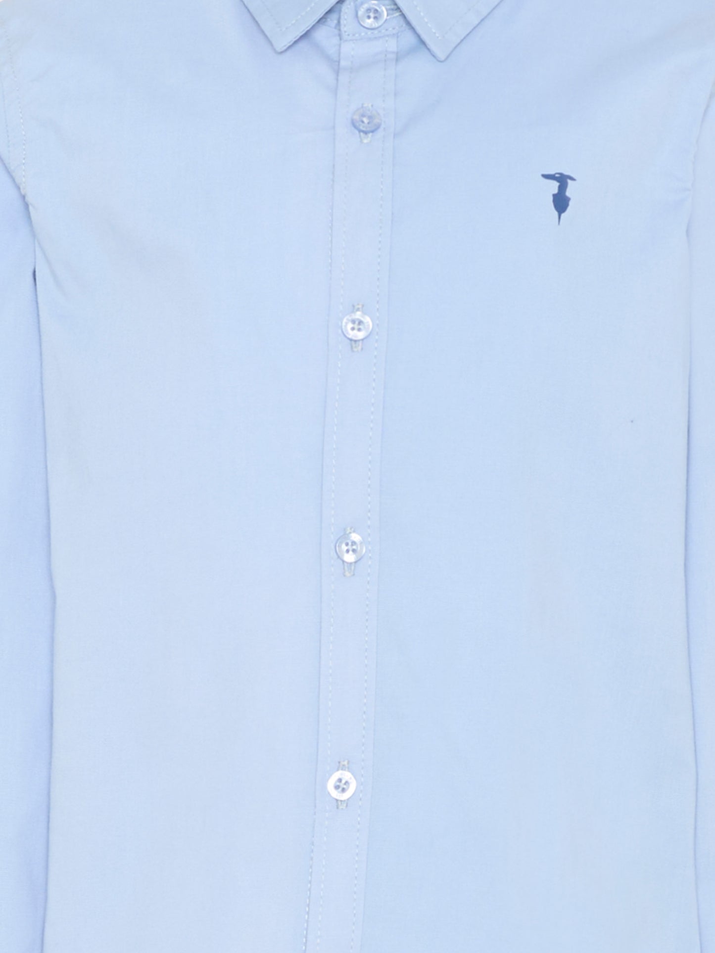 Camicia celeste per bambino con logo,Trussardi Junior,TIP26005CA BLUE PLACID