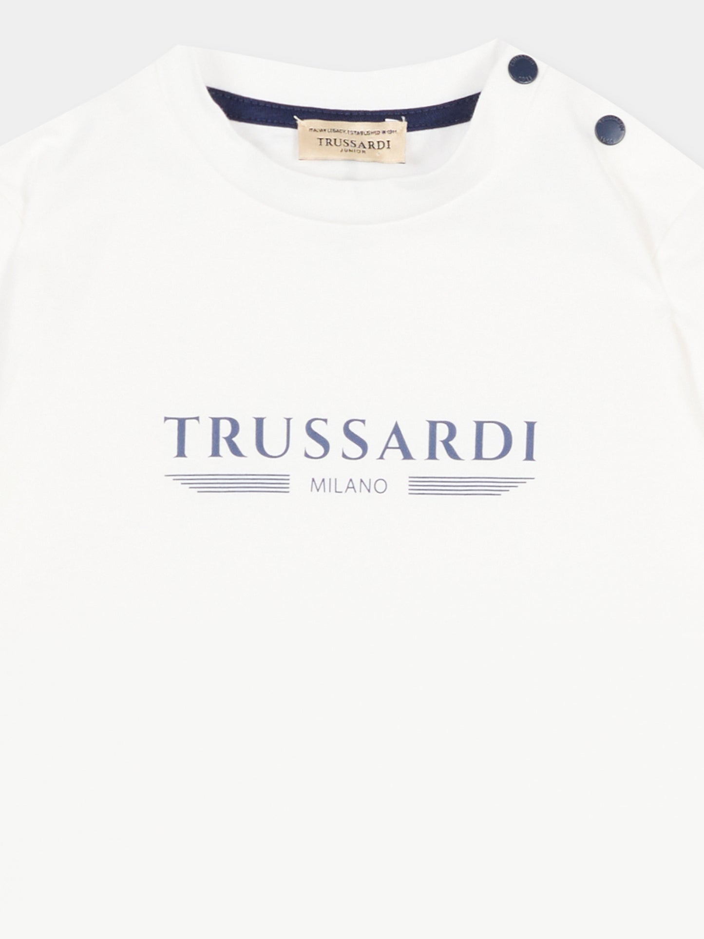 T-shirt bianca per neonato con logo,Trussardi Junior,TIP26035TS OFF-WHITE