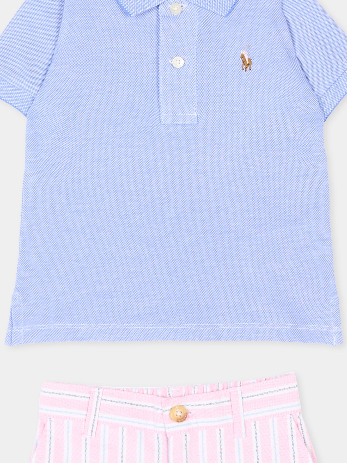 Completo sportivo multicolor per neonato a righe,Ralph Lauren Kids,B14072001