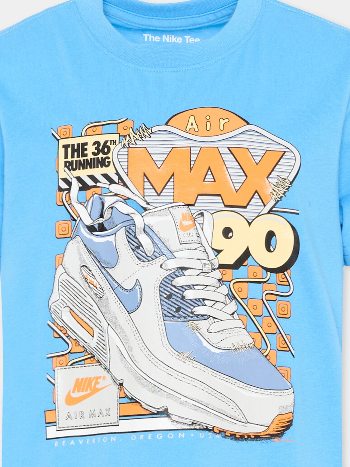 T-Shirt azzurra Nike Air Max 90 per bambino,Nike,86N818 B9F