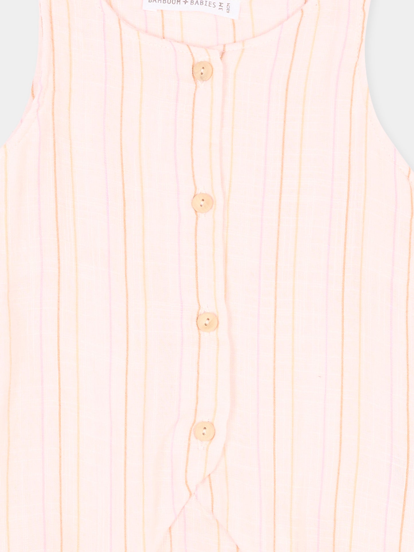 Pagliaccetto rosa a righe per neonata,Bamboom,1124TE00070 STRIPE PINK