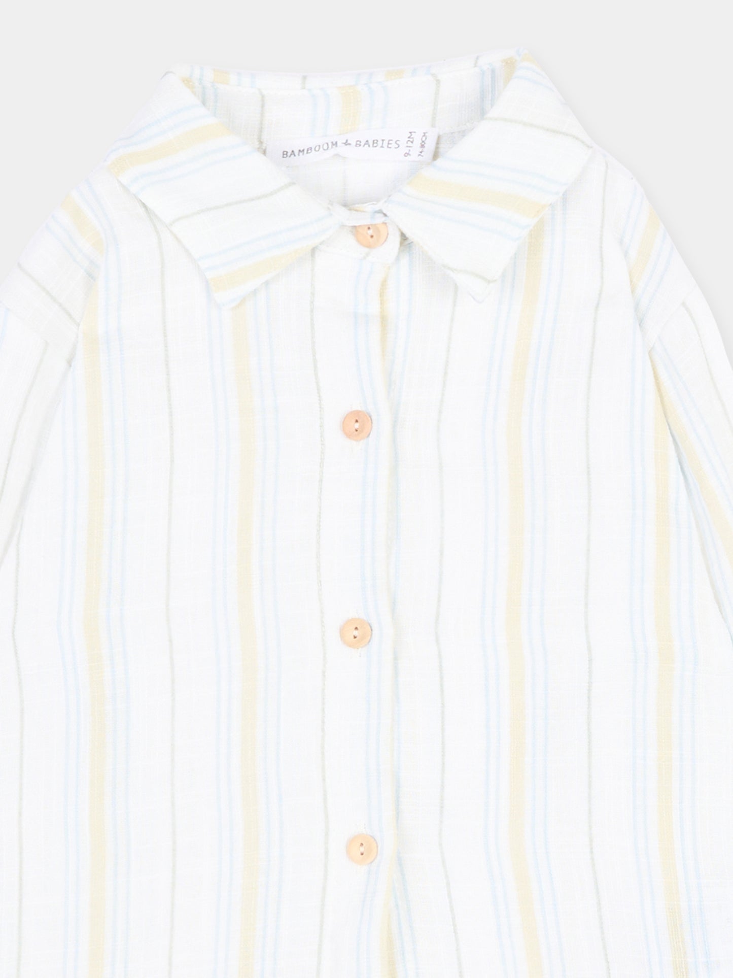 Camicia bianca a righe per neonato,Bamboom,1129TE00070 STRIPE WHITE/BLU