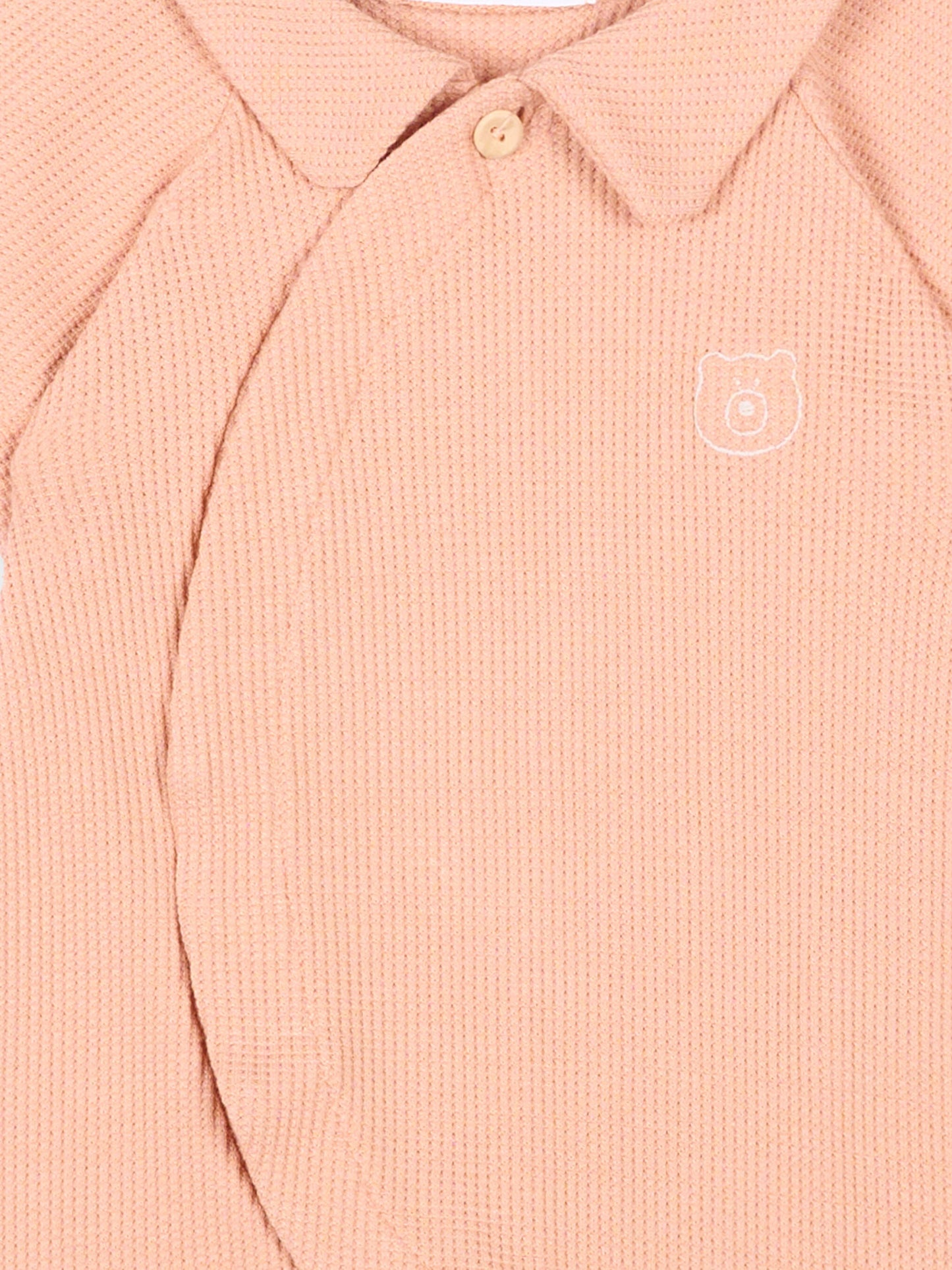 Tutina arancione per neonati con orsetto,Bamboom,1149TE00072 CORAL