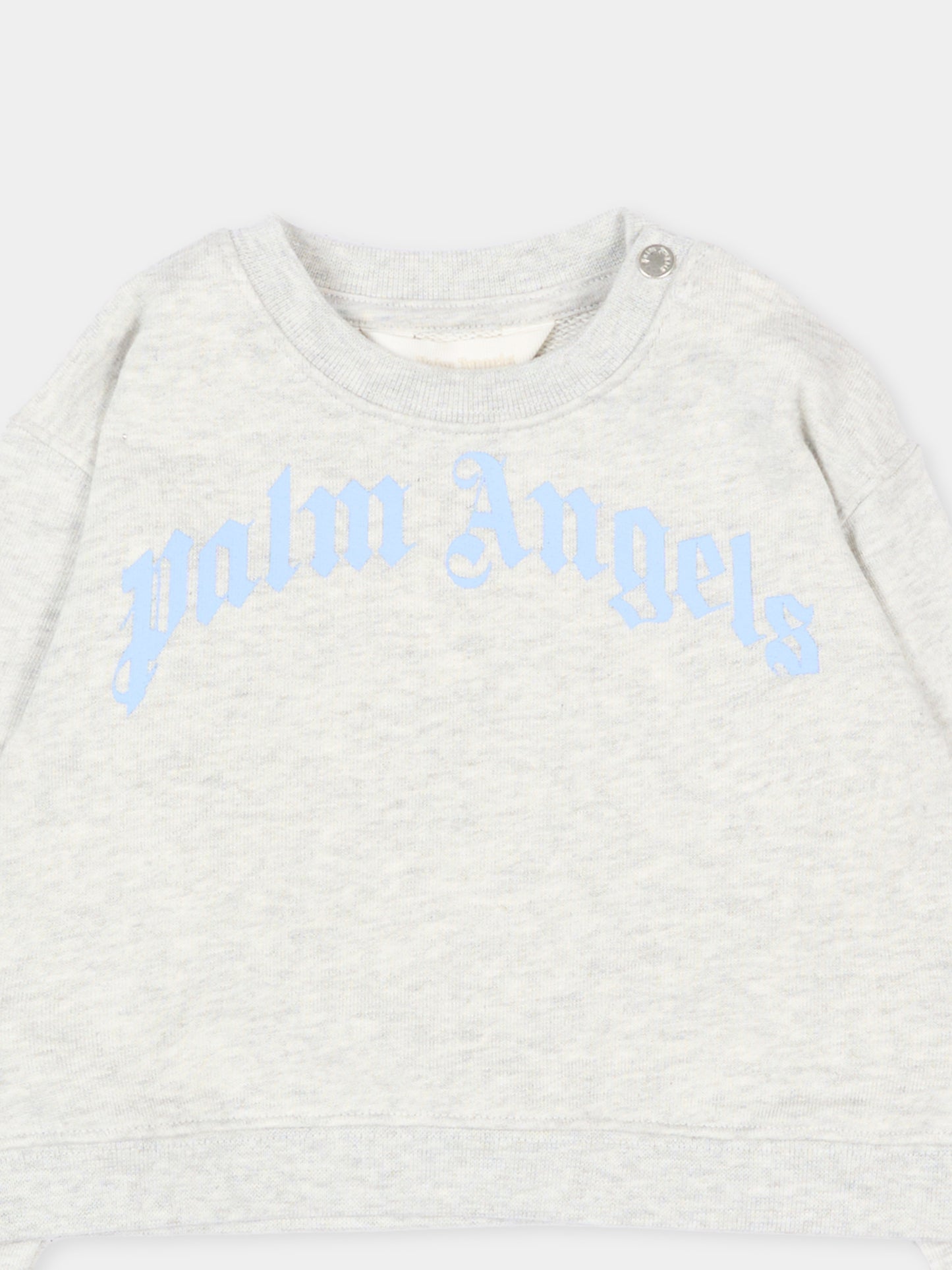 Felpa grigia per neonati con logo,Palm Angels,PBXC001S26FLE002 101