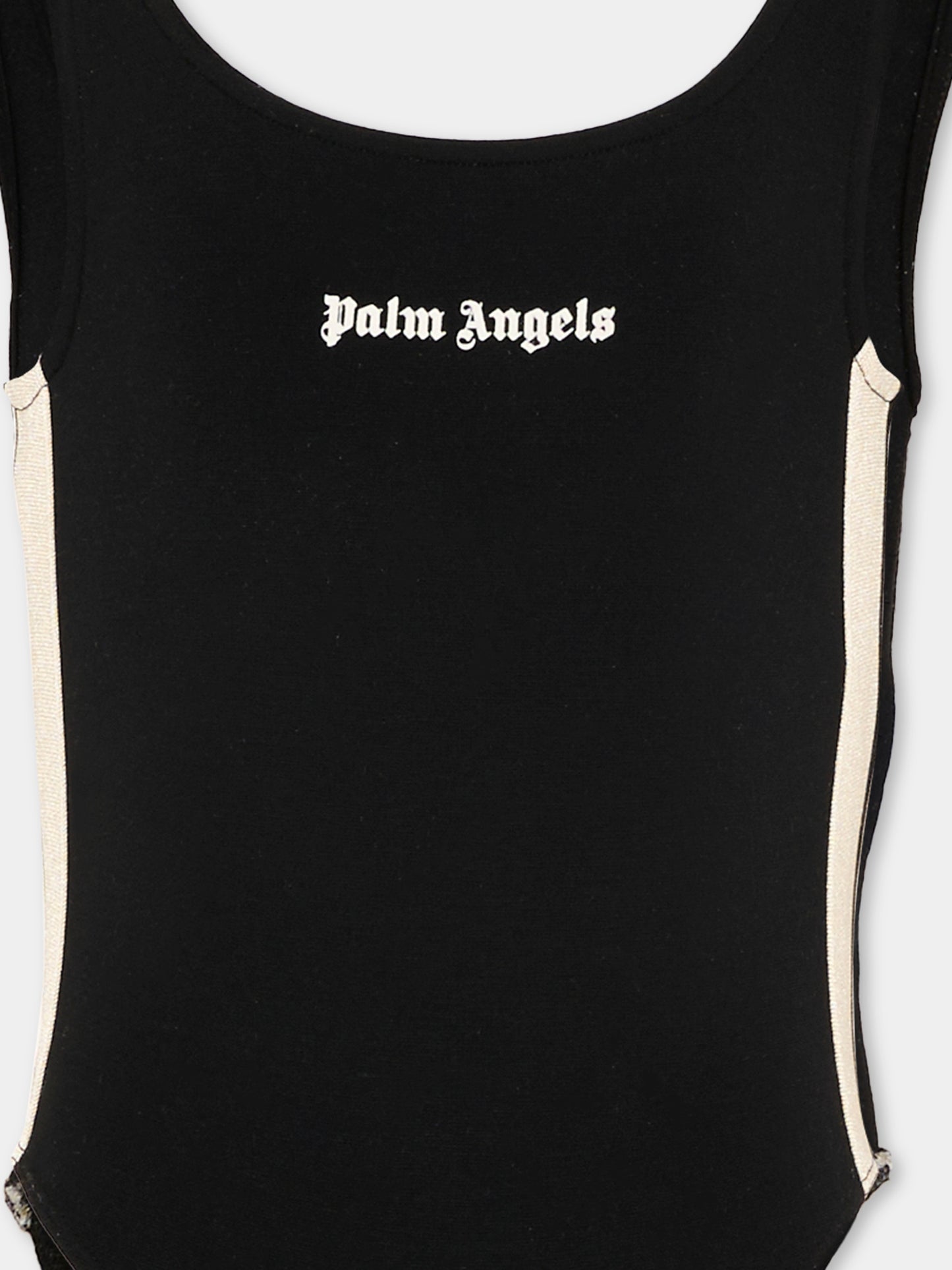 Body nero per bambina con logo,Palm Angels,PGBD00CS26FLE001 110