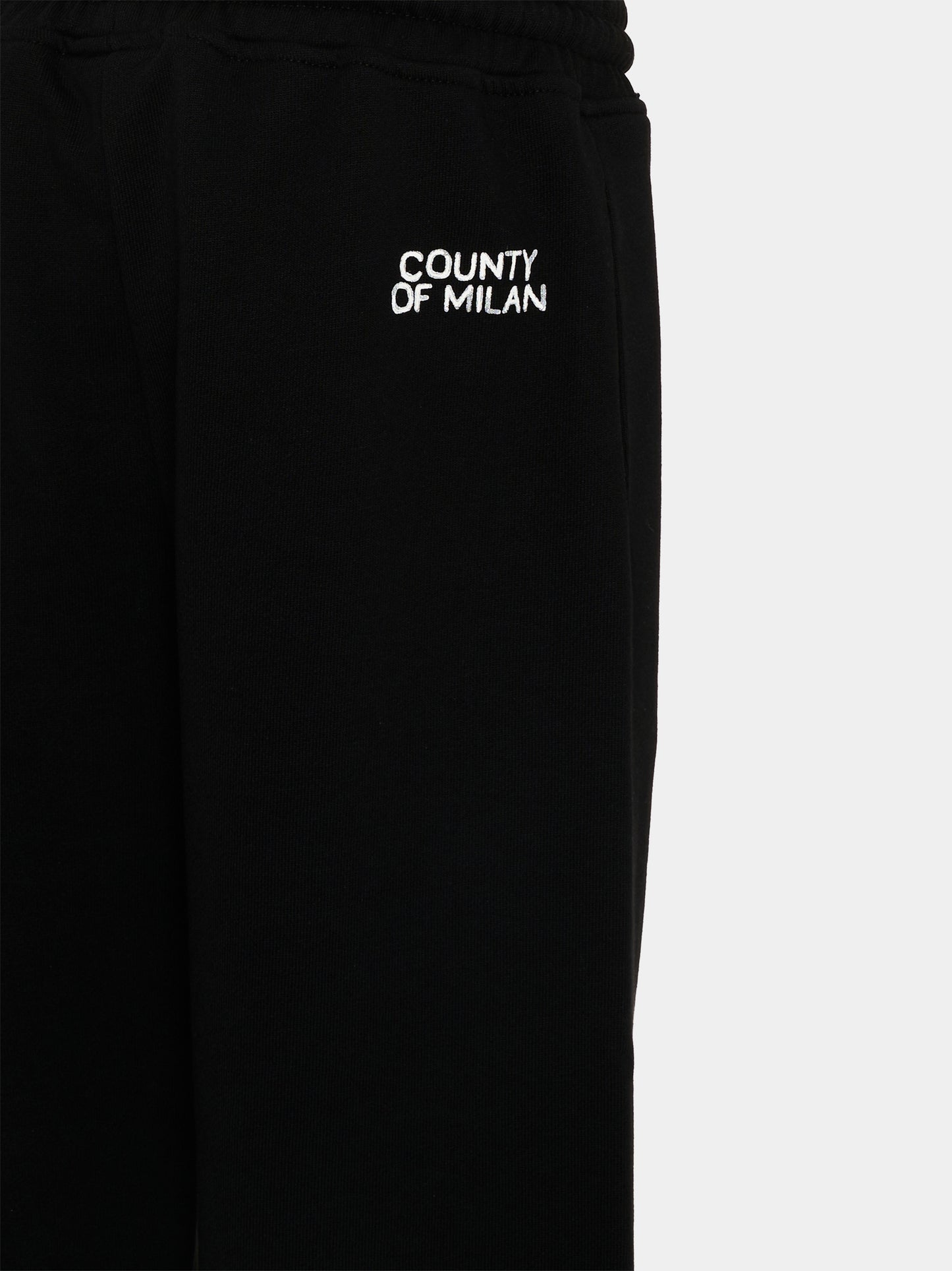 Pantaloni sportivi nero per bambino con logo,County Of Milan Kids,S6CMJBFP032 110