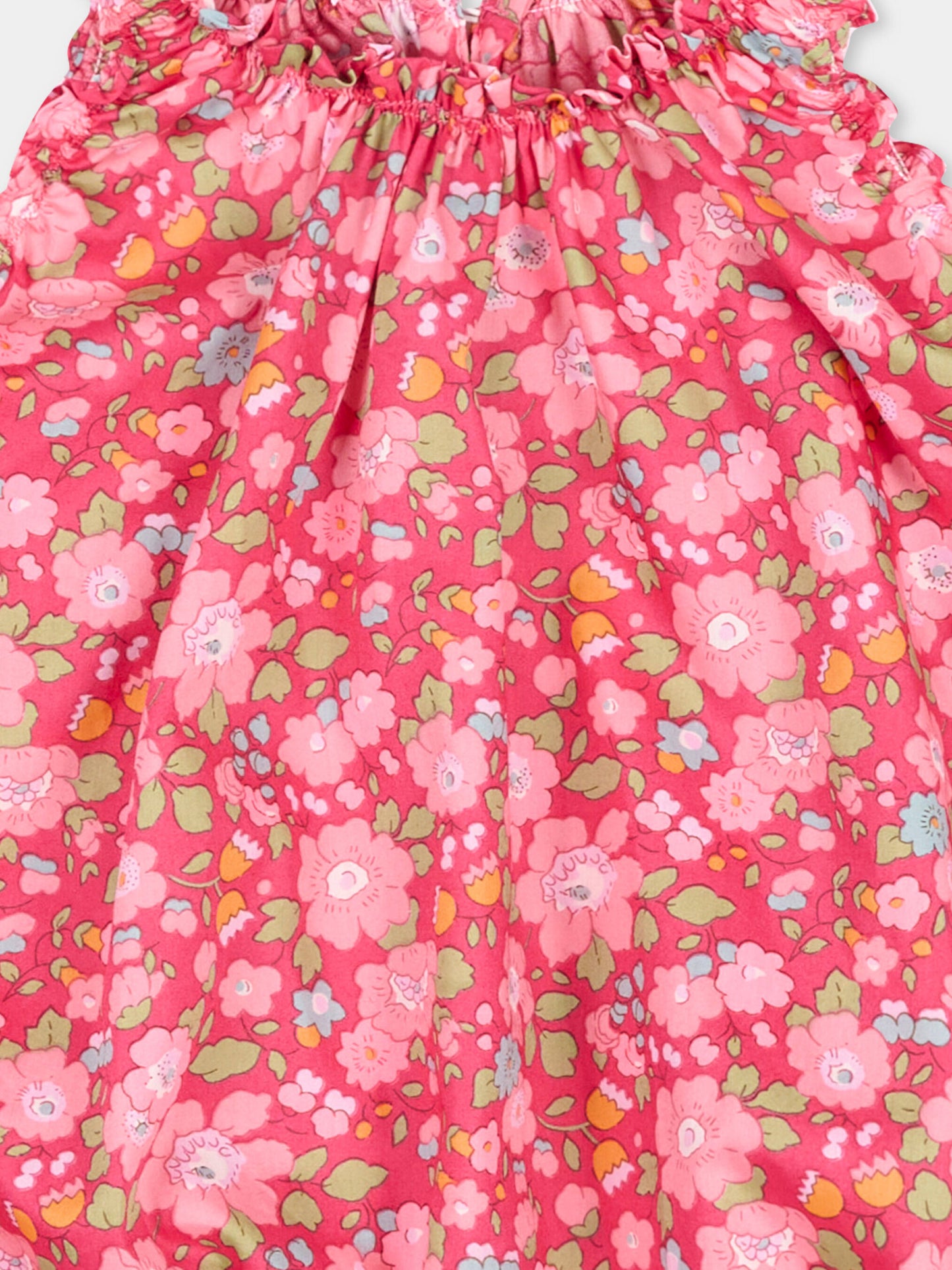 Pagliaccetto fucsia per neonata floreale,Pesciolino Rosso,PG S 182