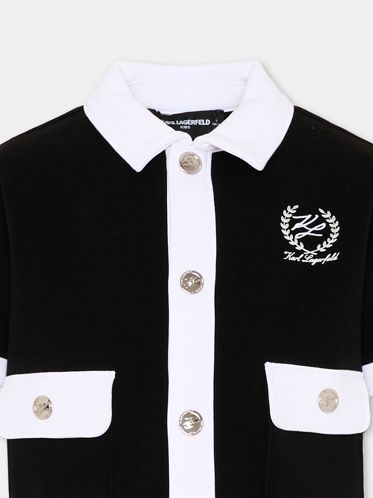 Cardigan nero per bambina con logo,Karl Lagerfeld Kids,Z31134 09B