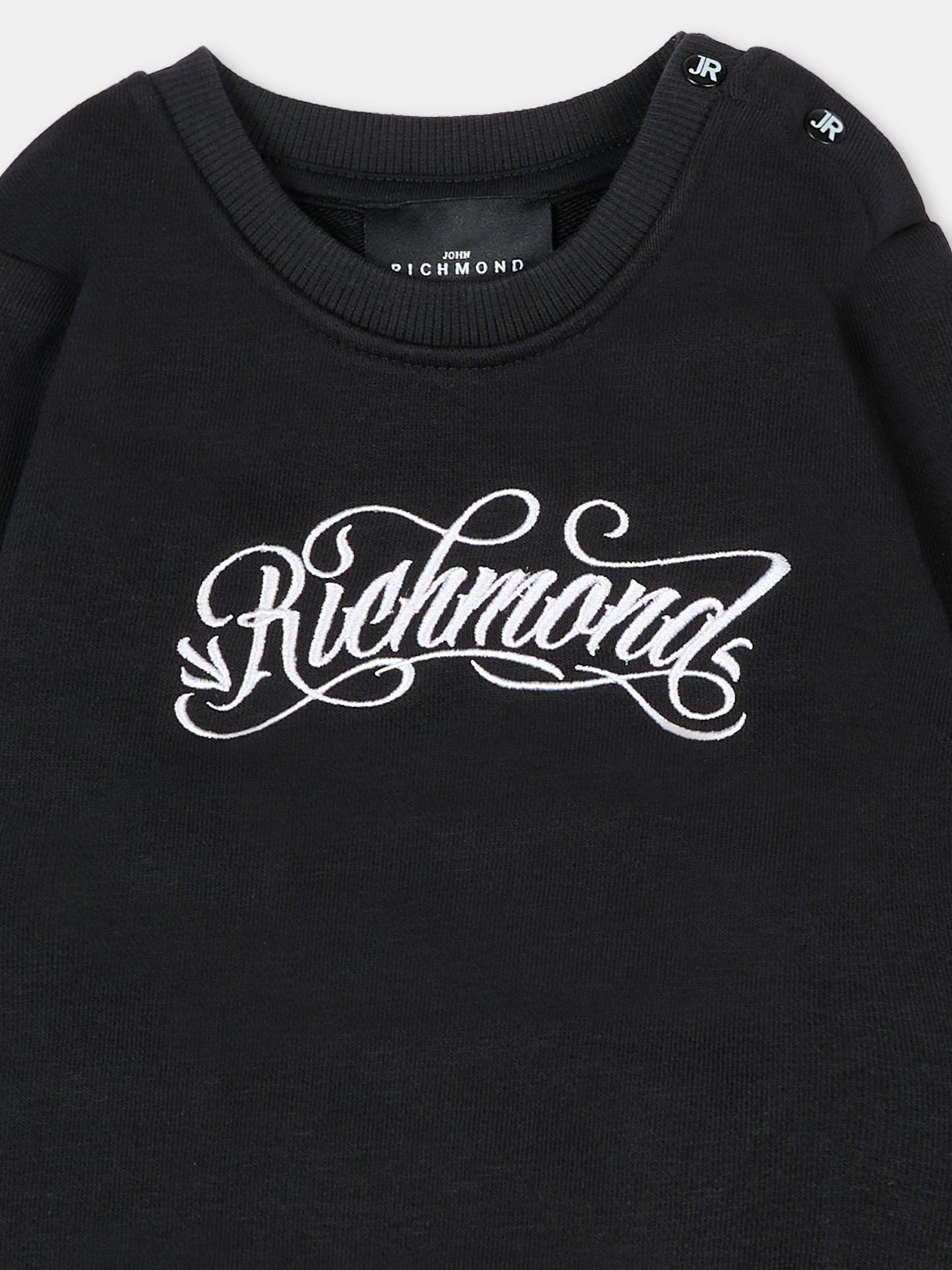 Felpa nera per neonata con logo,Richmond,RIA25031FE BLACK