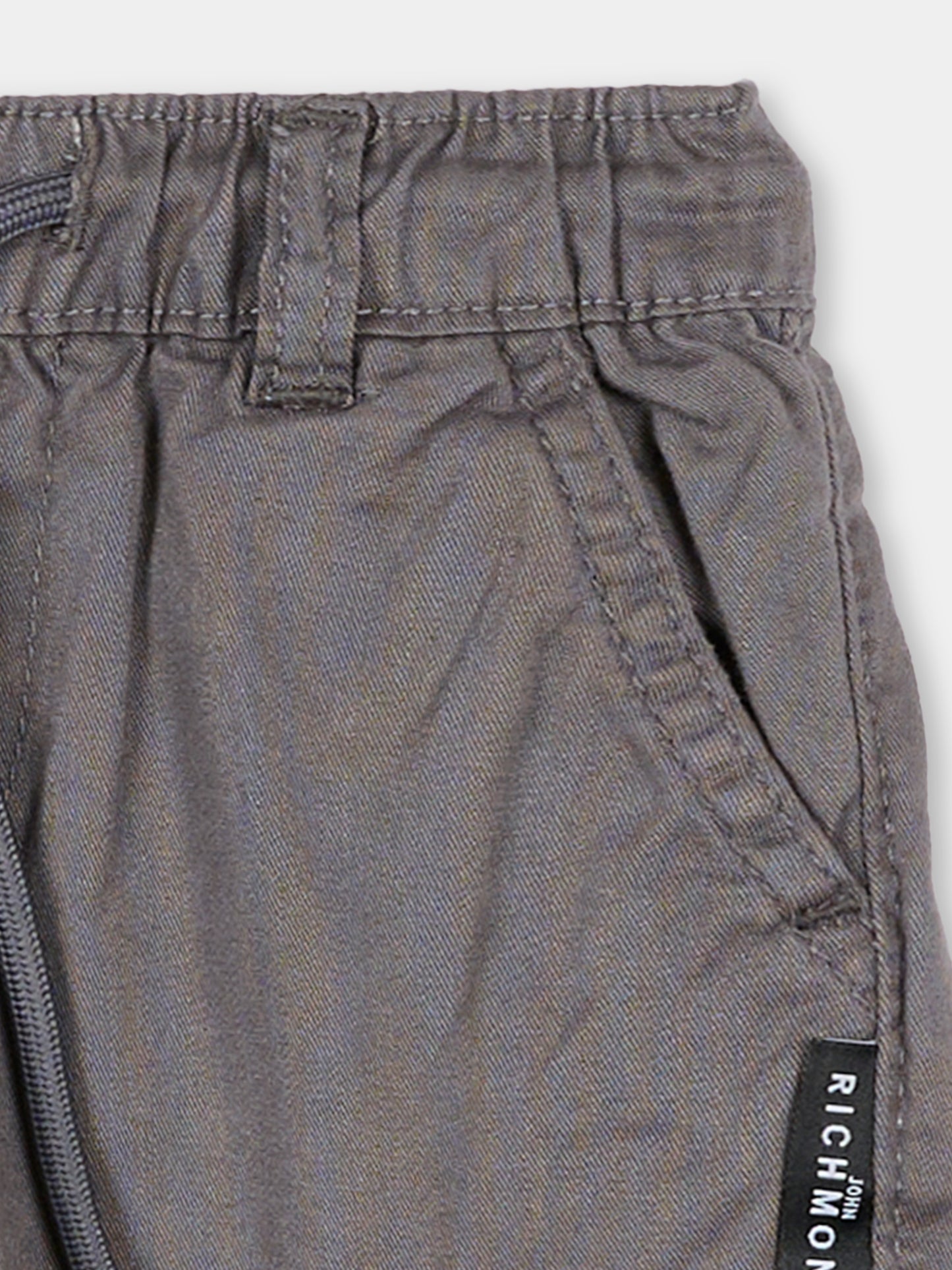 Pantaloni grigi per neonato con logo,Richmond,RIA25042PA GREY STEEL