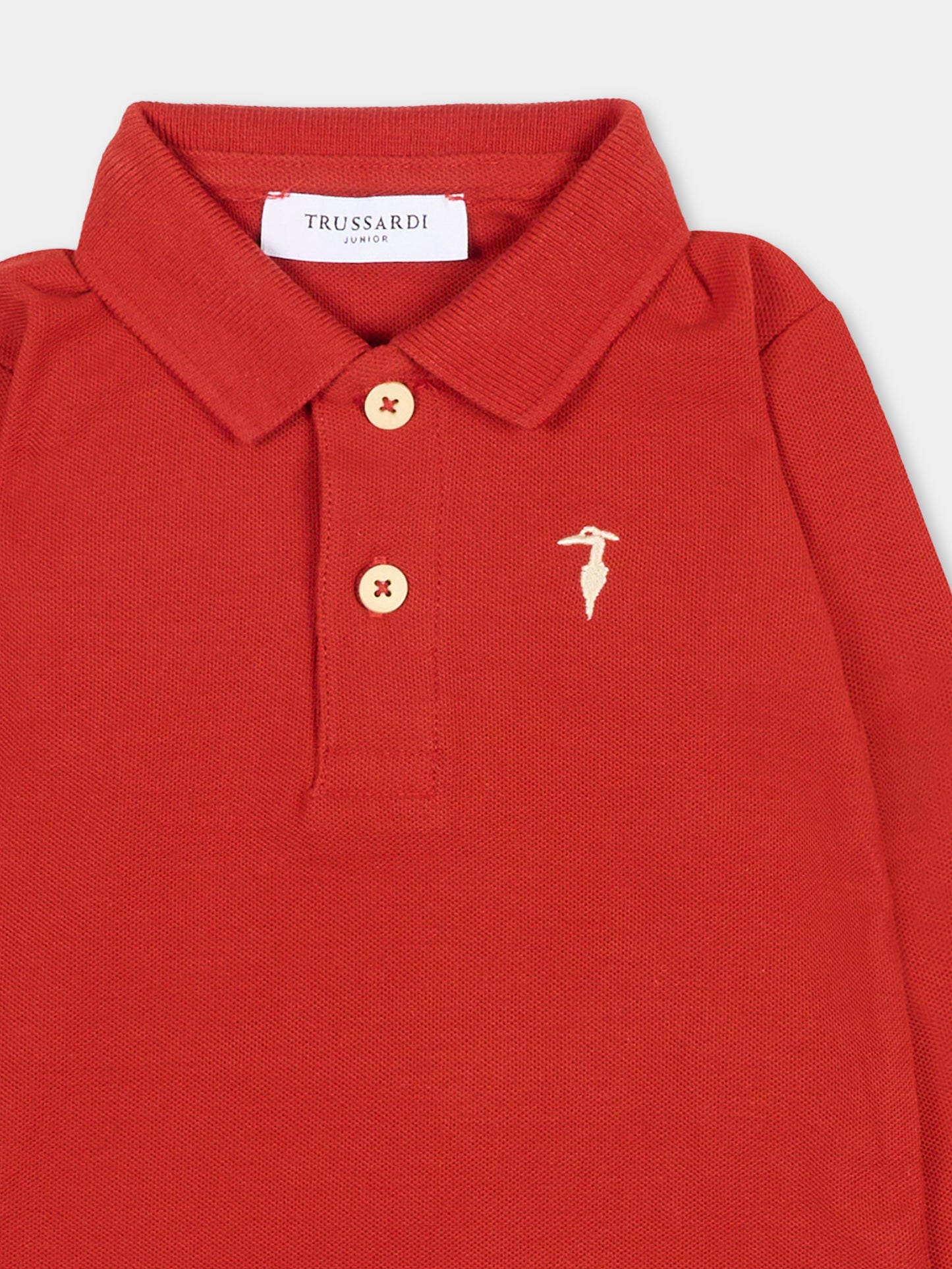 Polo rossa per neonato con logo,Trussardi Junior,TIA25022PO EMBOLDENED