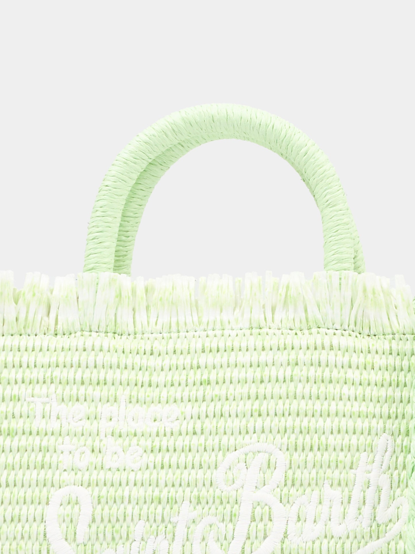 Borsa mare verde Vanity Mini Straw per bambina,Mc2 Saint Barth,VAMI009 00350L