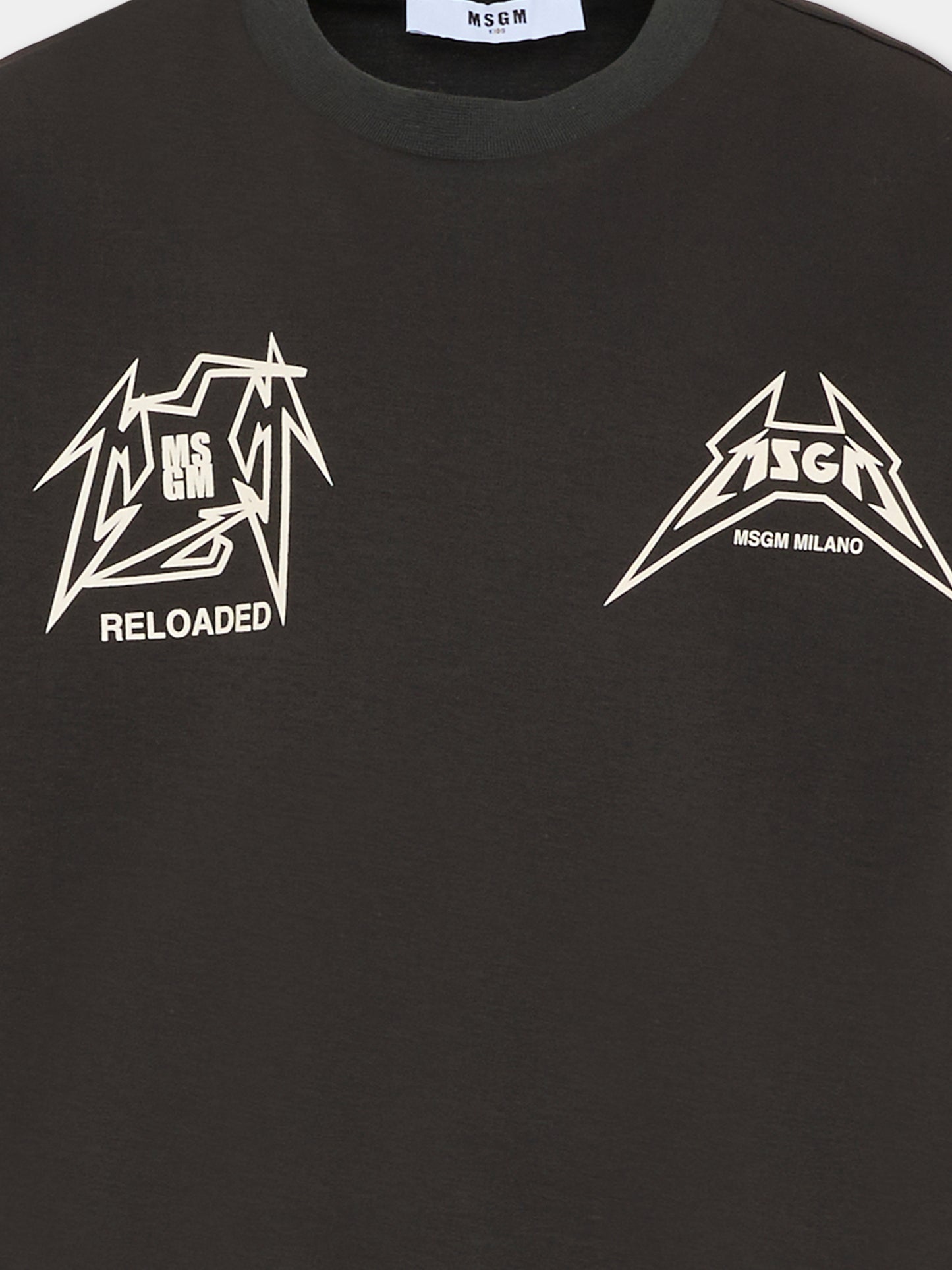 T-shirt nera per bambina con logo,Msgm Kids,F5MSJGTH267 MS040