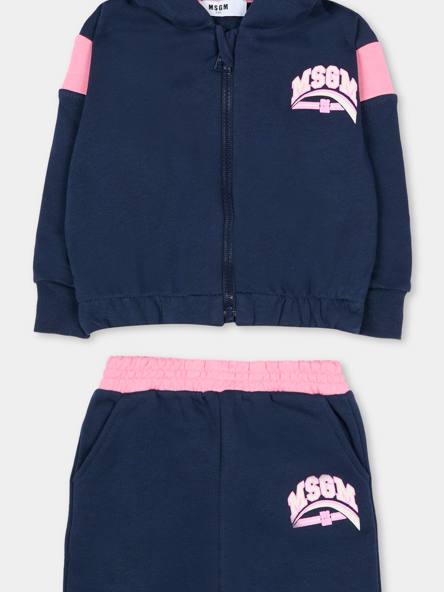 Completo blu per neonata con logo,Msgm Kids,F5MSNGSF291 MS032