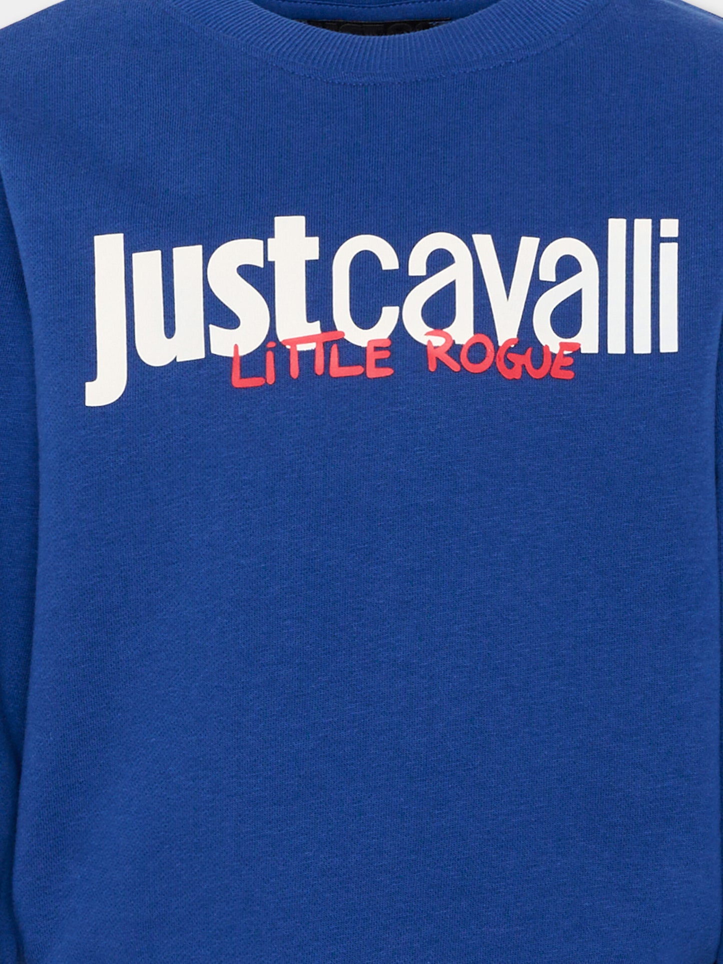 Felpa blu per bambino con logo,Just Cavalli Kids,JBP26009FE BLUE MAZARINE