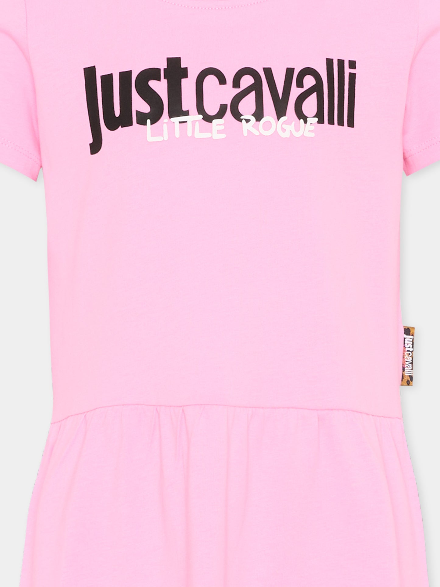 Vestito rosa per bambina con logo,Just Cavalli Kids,JIP26026VE PINK BEGONIA