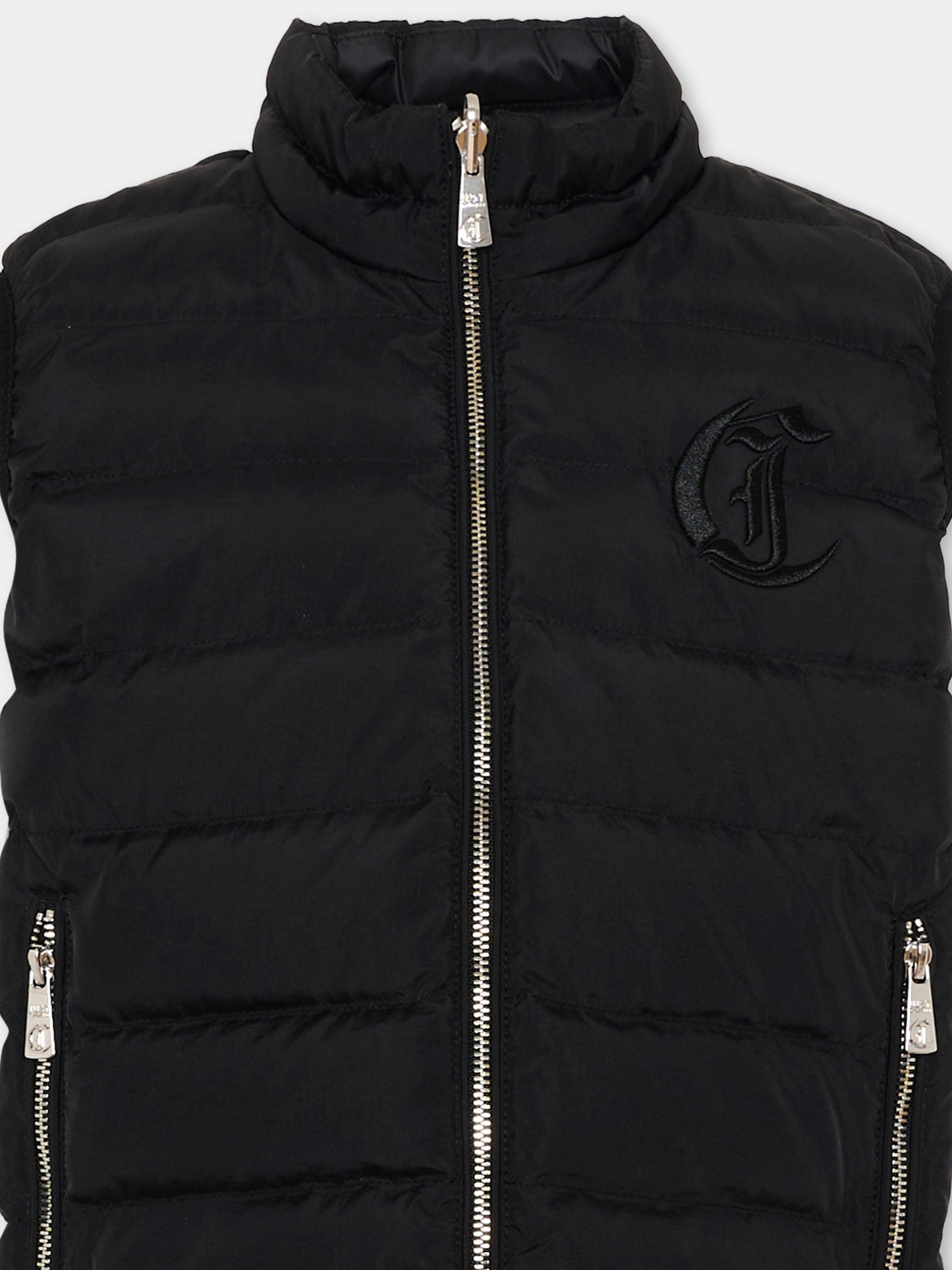 Gilet nero reversibile per bambino con logo,Just Cavalli Kids,JIP26040PI BLACK
