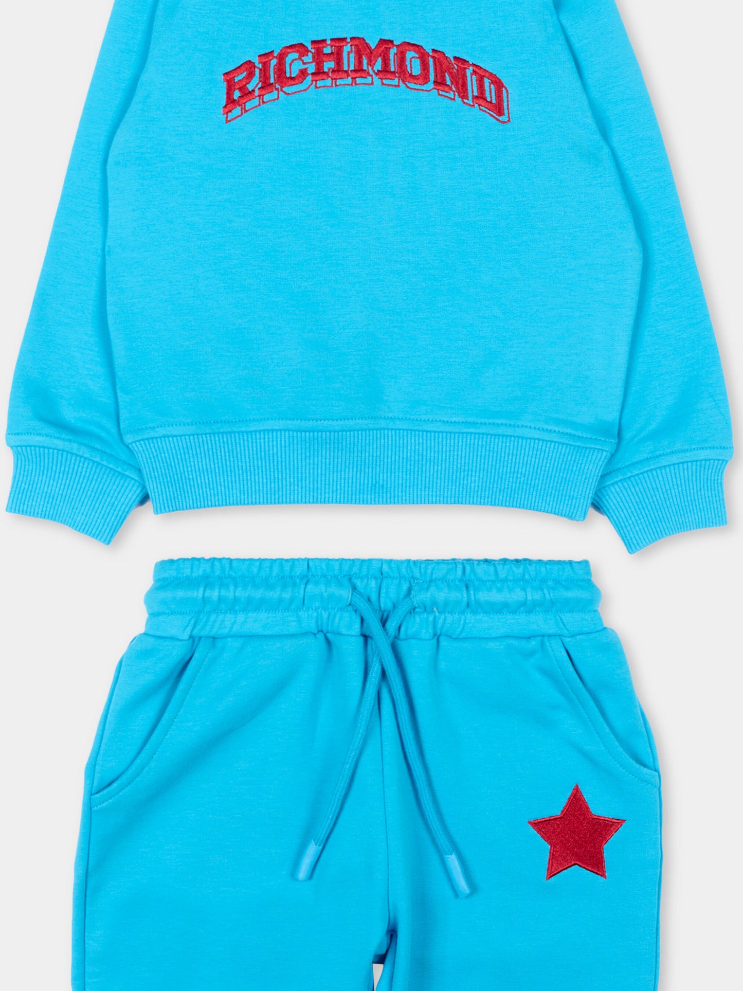 Completo sportivo azzurro per neonato con logo,Richmond,RIP26136CF AZURE BALTIC SEA