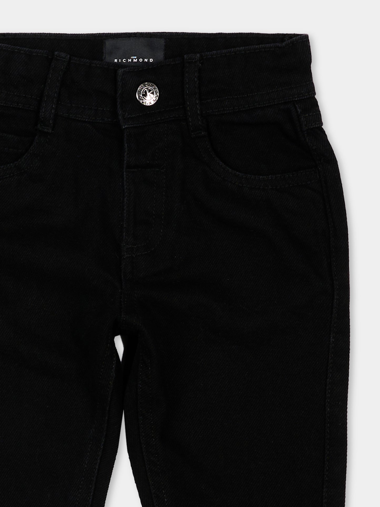 Jeans nero per neonato con maxi logo,Richmond,RIP26137JE DENIM BLACK