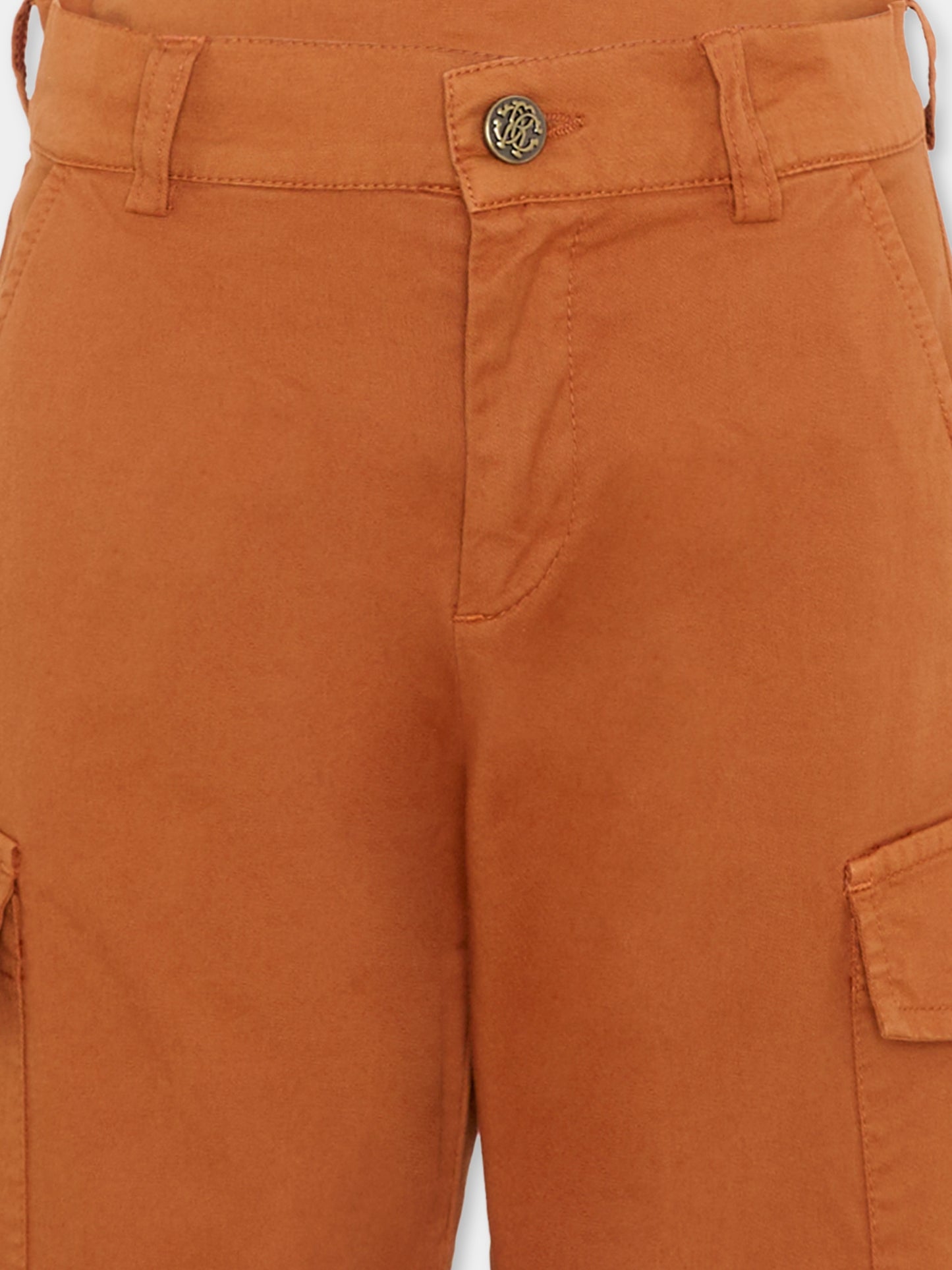 Shorts marroni per bambino cargo,Roberto Cavalli Kids,CBP26151BE RUGGINE RUST