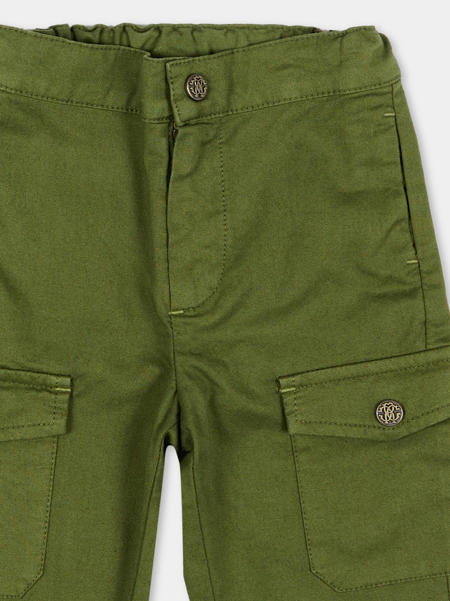 Pantaloni verdi per neonato cargo,Roberto Cavalli Kids,CIP26103PA GREEN MAYFLY