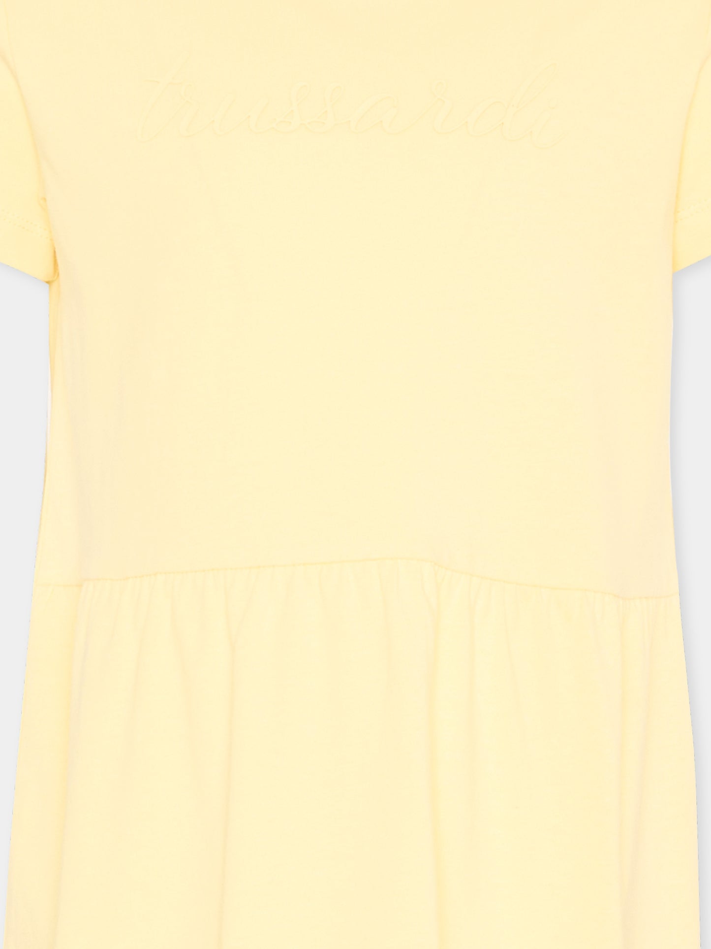 Vestito giallo per bambina con logo,Trussardi Junior,TIP26018VE YELLOW SUNLIGHT