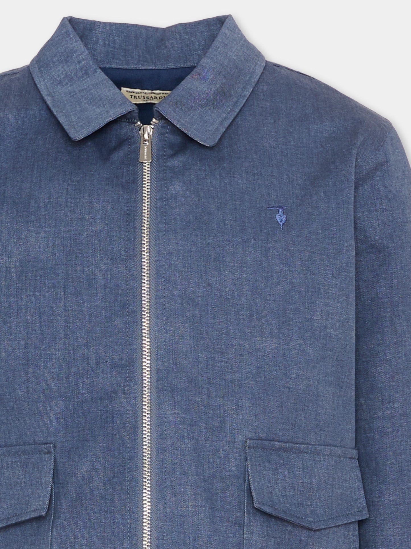 Giubbotto blu per bambino con levriero,Trussardi Junior,TIP26042GB BLUE ESTATE