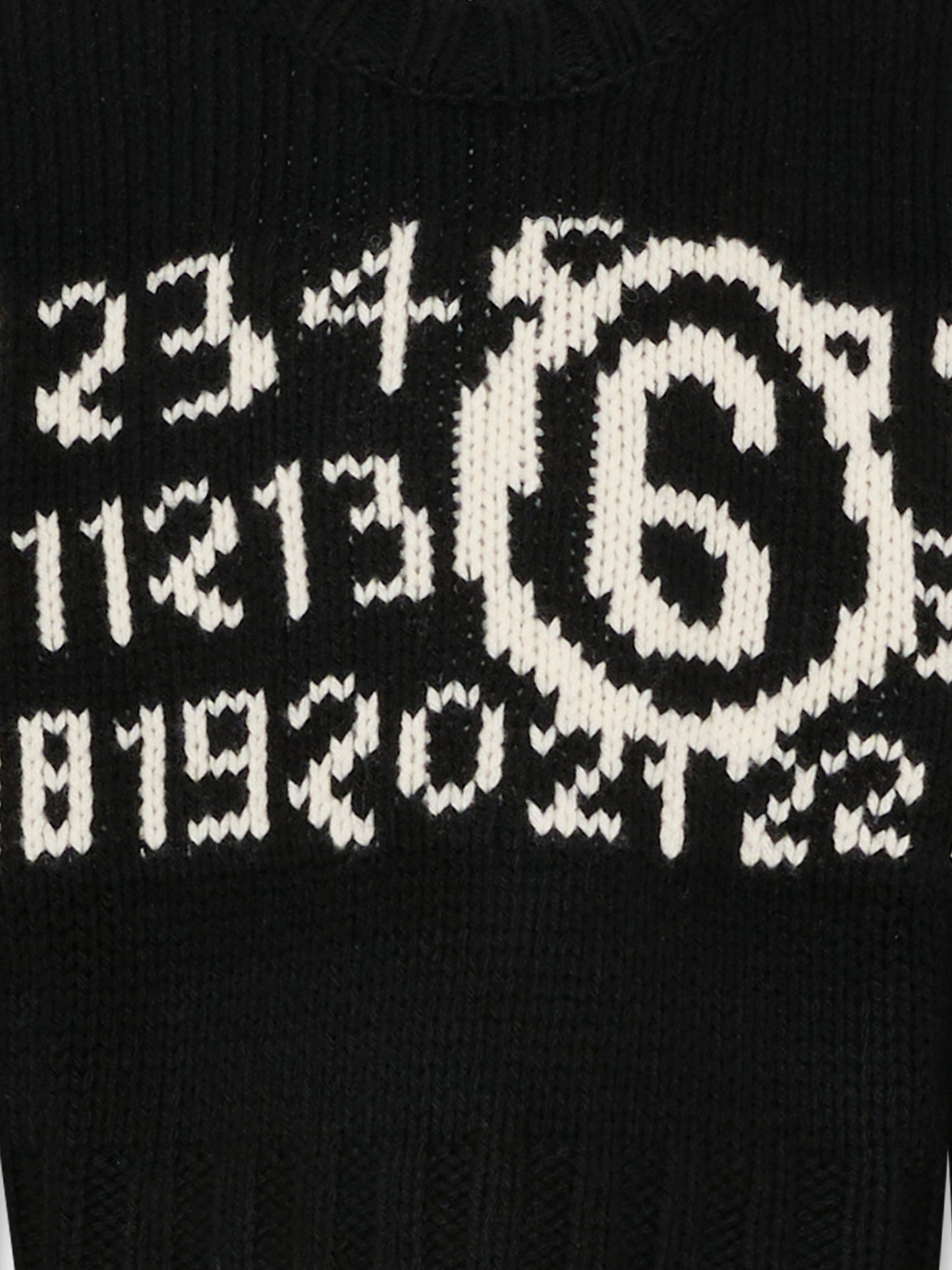 Maglione nero per bambina con logo,Mm6 Maison Margiela,M60882-MM06M-M6900