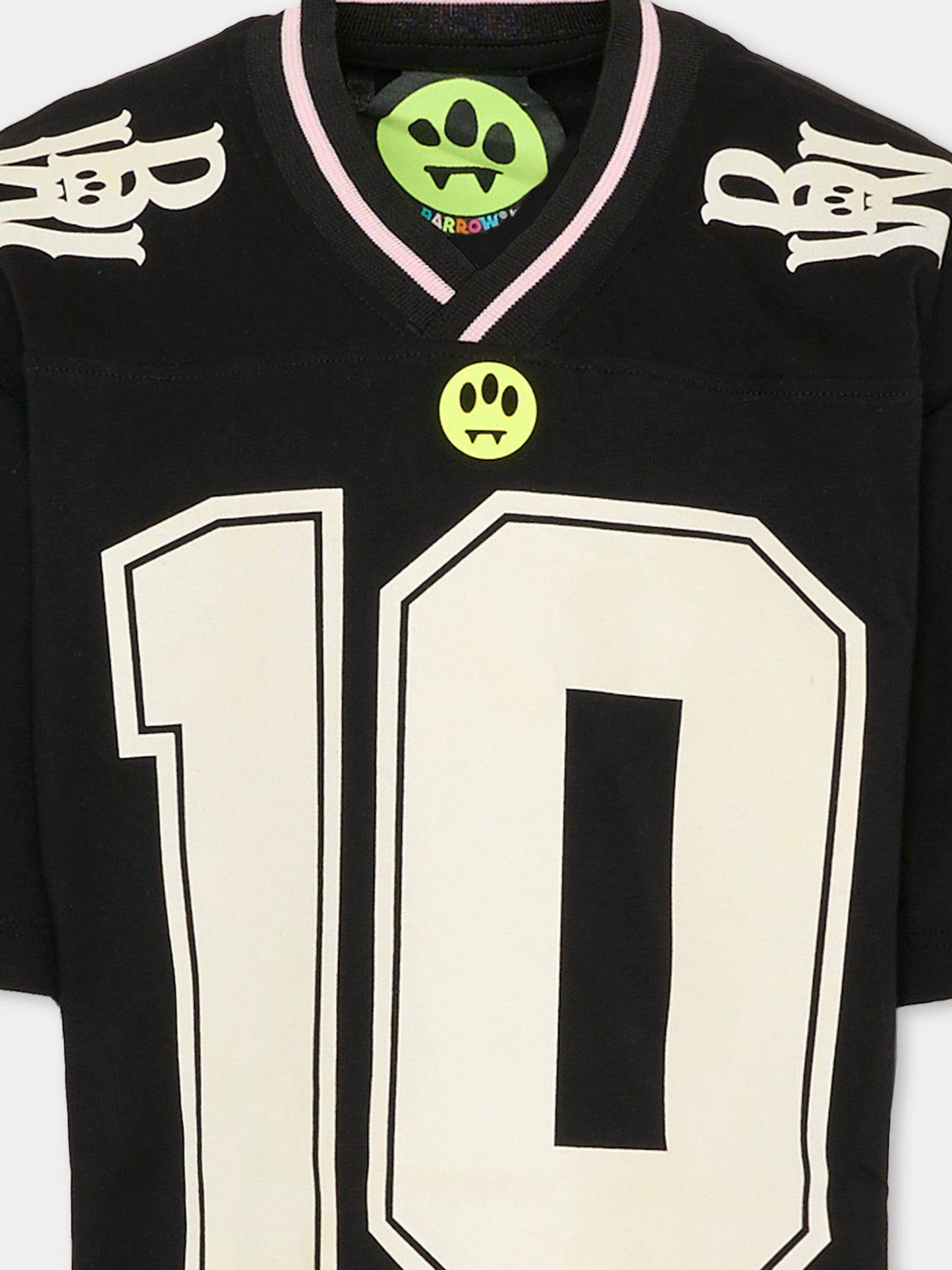 T-shirt nera per bambina con logo,Barrow,F5BKJGTH195 110