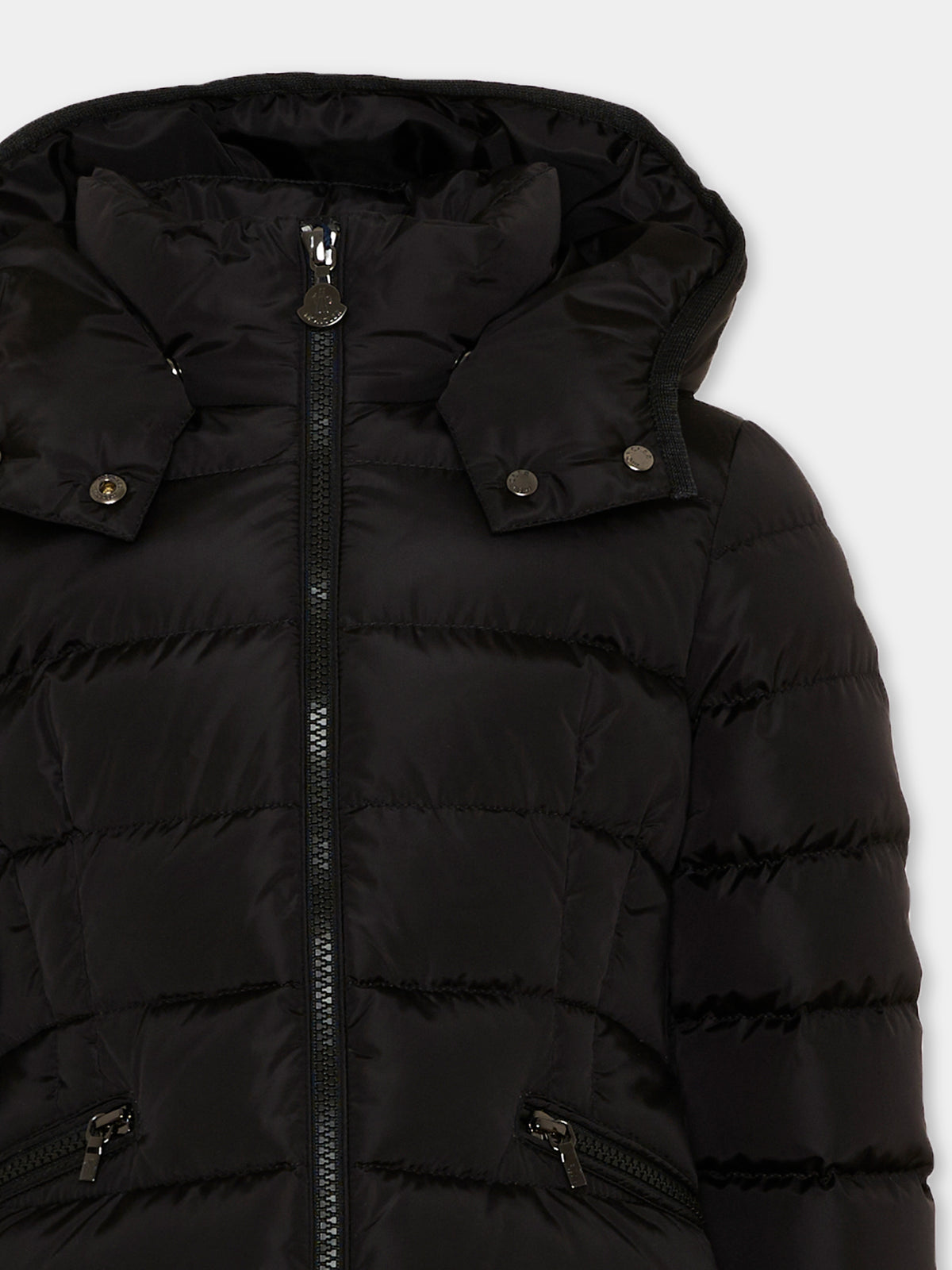 Piumino nero Charpal per bambina con logo,Moncler Kids,L2954 1C50210 54155 999