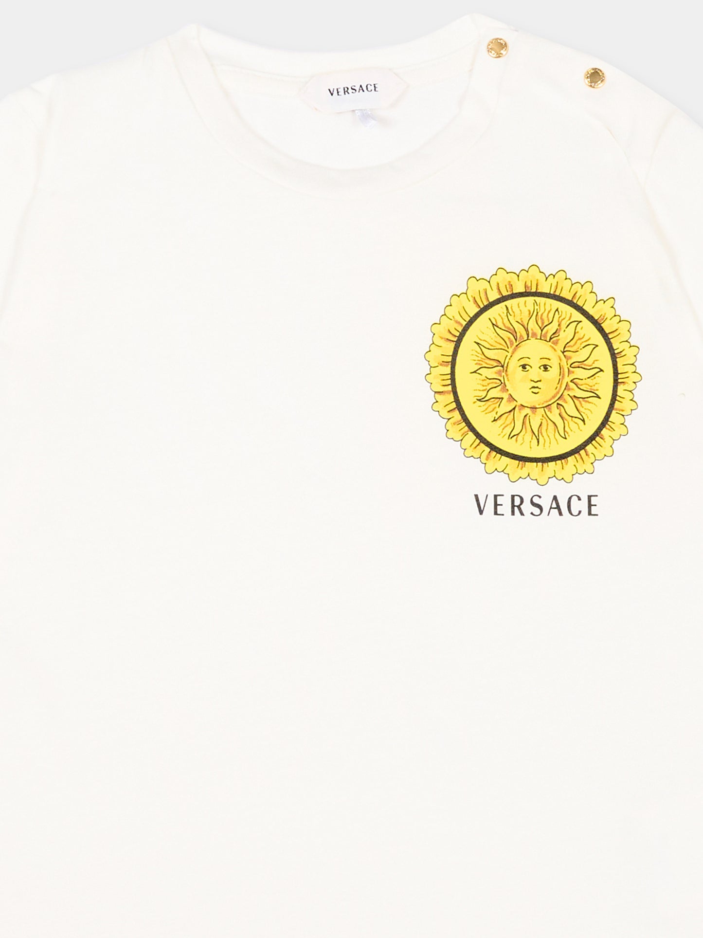 T-Shirt bianca per neonati con logo,Versace,1025154 1A18243 6WO10
