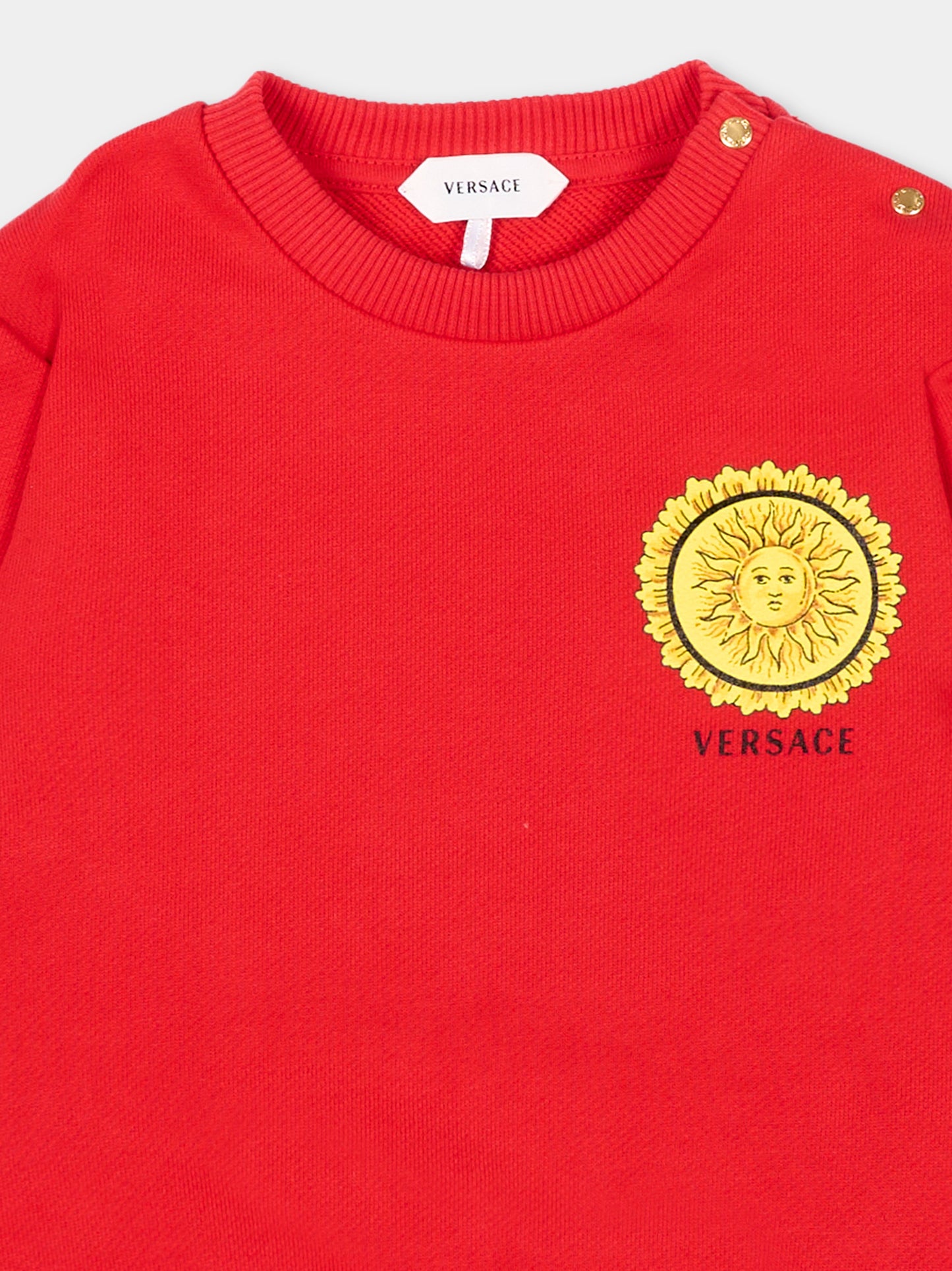 Felpa rossa per neonati con logo,Versace,1025164 1A18245 6R710