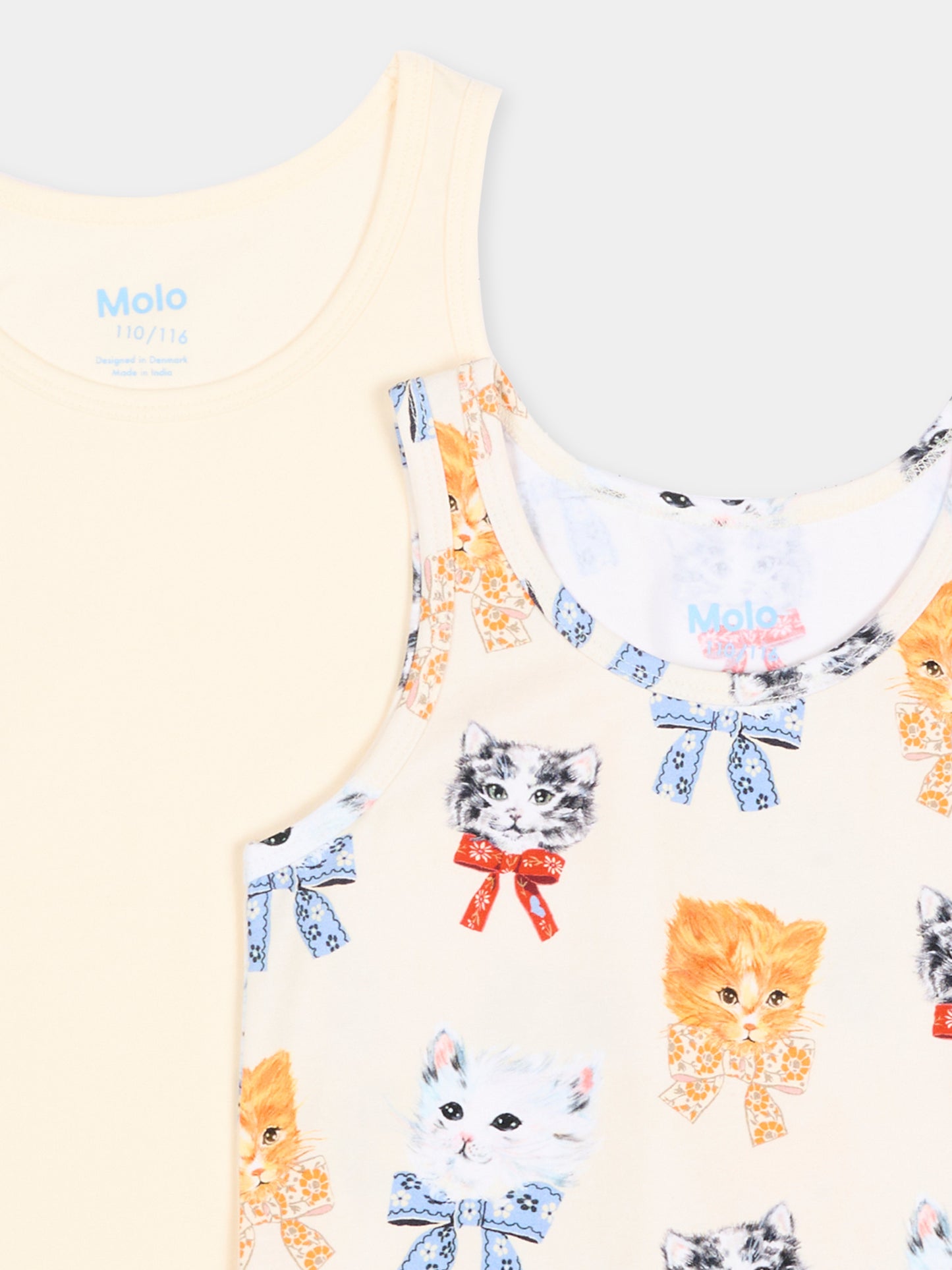 Set canottiere multicolor Jeanie per bambina con gattini,Molo,2W26Q801 5848