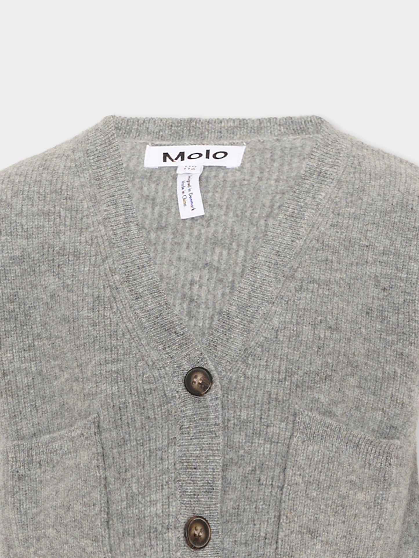 Maglia gilet grigia Gianni per bambini,Molo,2W26K101 1046