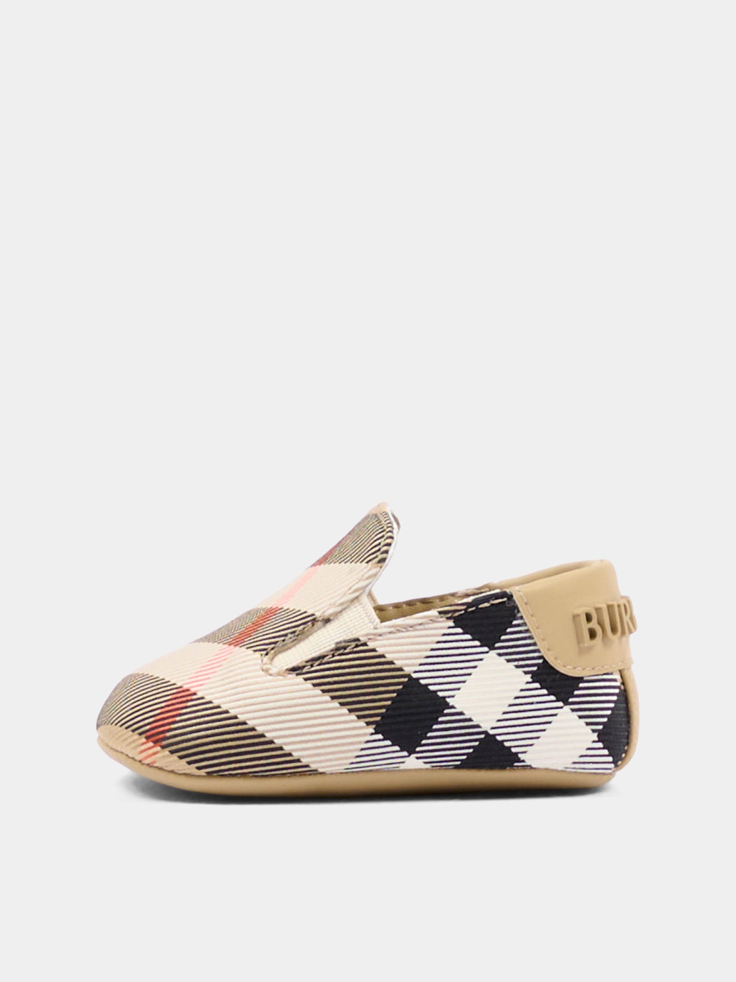 Stringate beige per neonati con check vintage,Burberry Kids,8123757 B9368