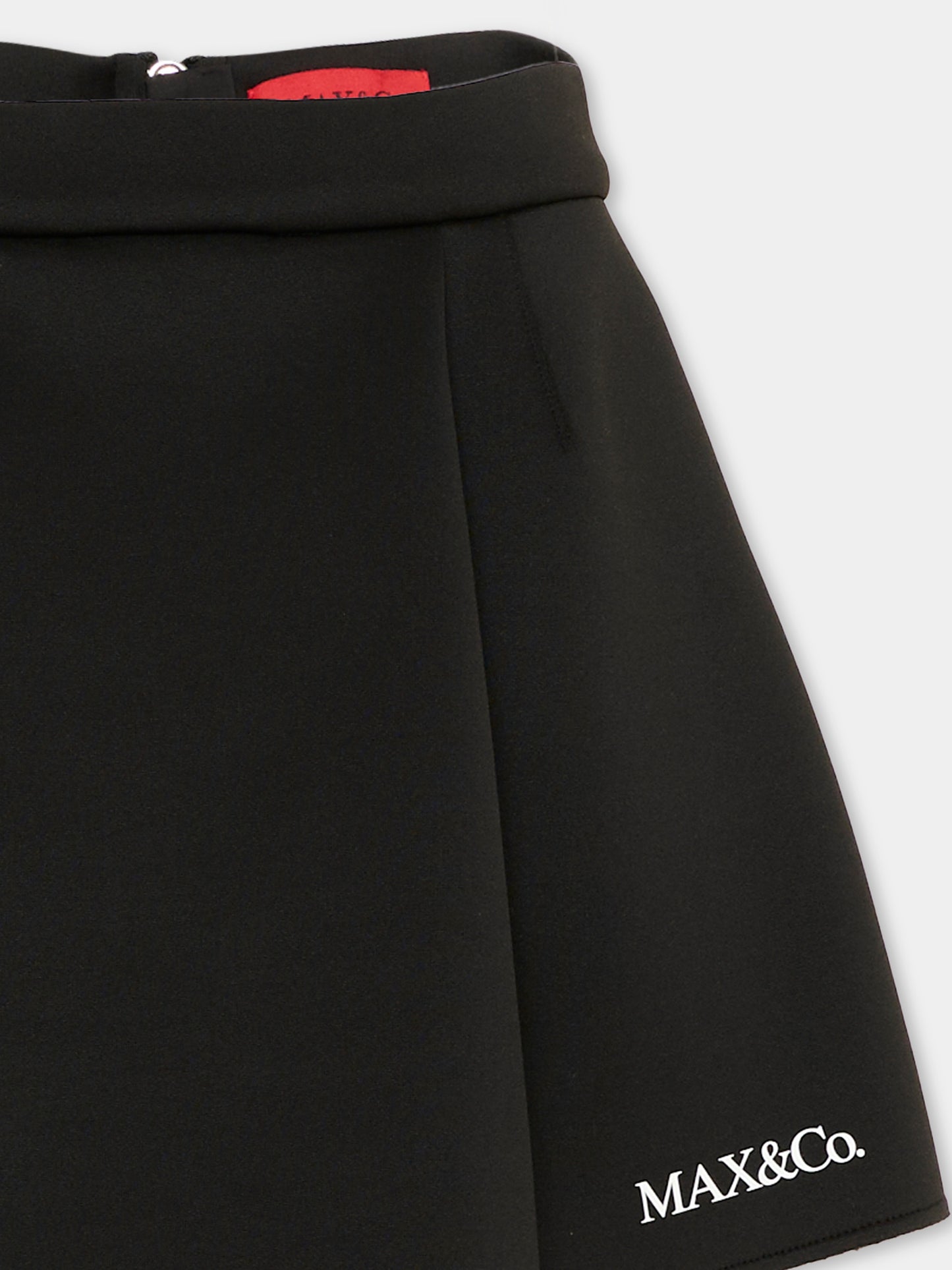 Gonna nera per bambina con logo,Max&co,MX0428 MX01U MX900