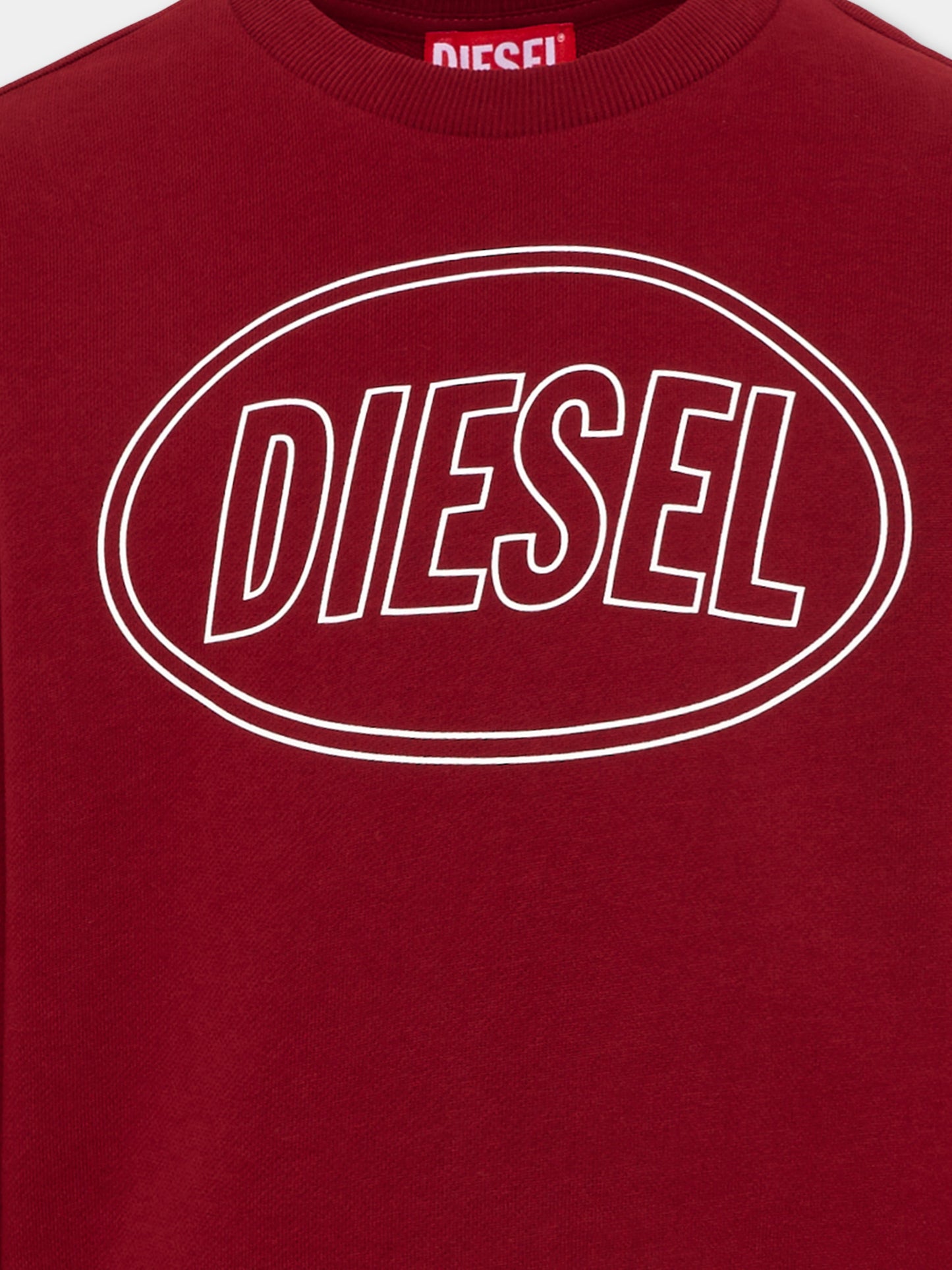 Felpa bordeaux per bambini con logo,Diesel,J02611 0GEAD K440