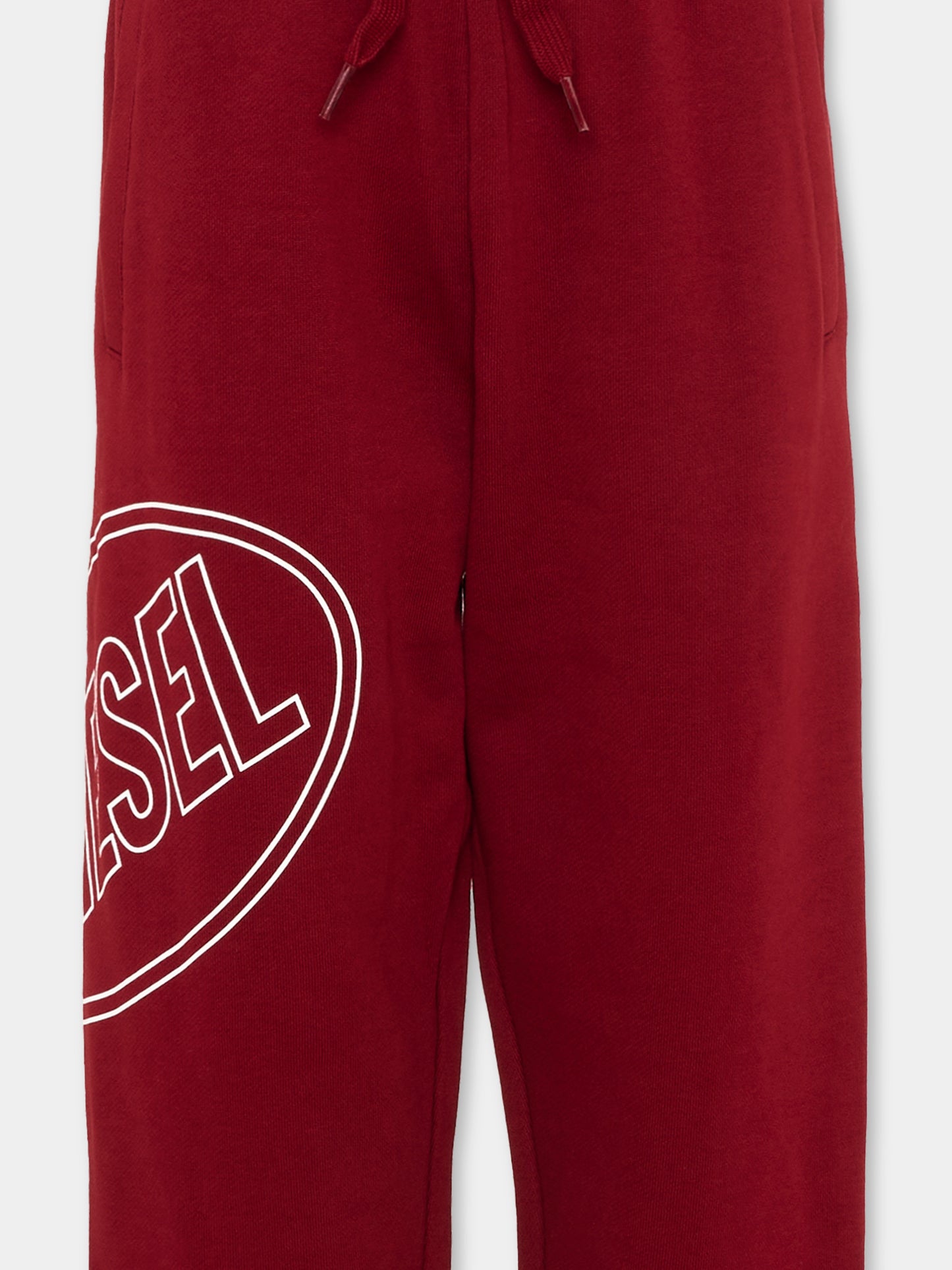 Pantaloni sportivi bordeaux per bambino con logo,Diesel,J02661 0GEAD K440