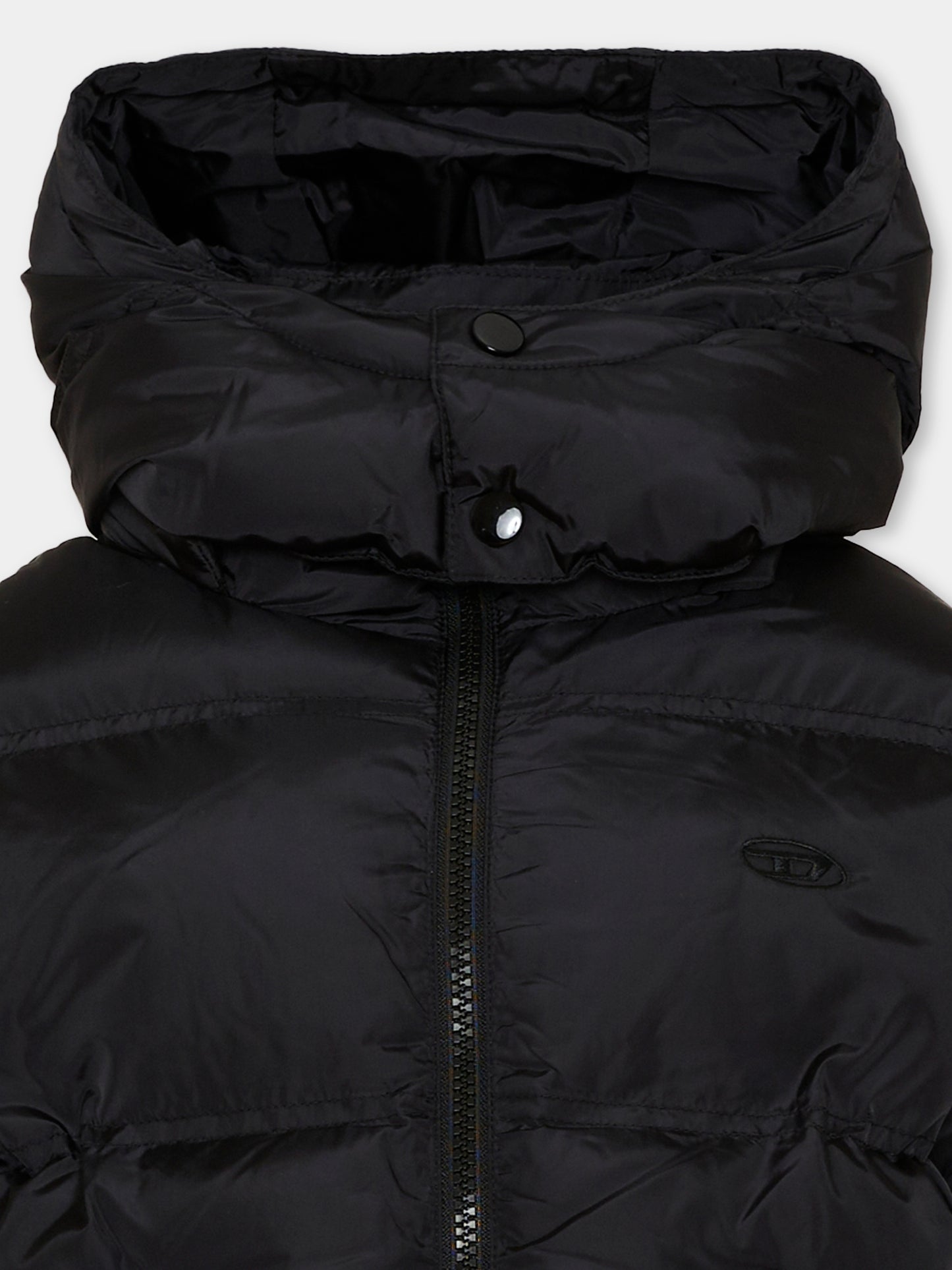Piumino nero per bambini con cappuccio,Diesel,J03025 KXBVC K900