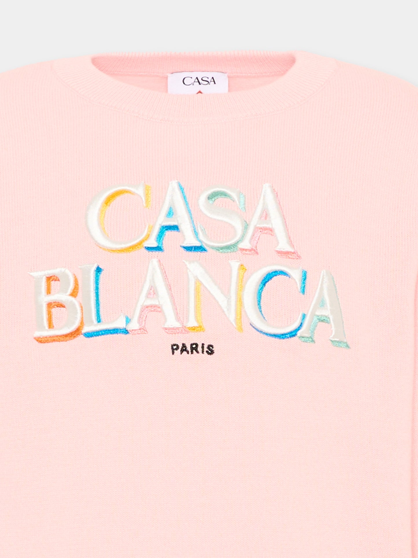 Maglione rosa per bambina con logo,Casablanca,K PF26 KW 1515 01