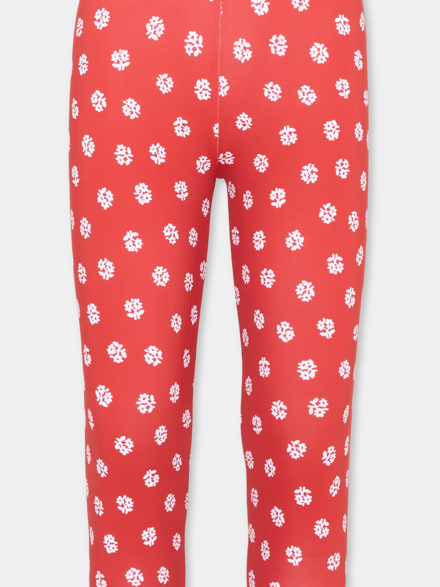 Leggings rossi per bambina con fiori,Stella Mccartney Kids,TZ6A00 Z3876 411BC